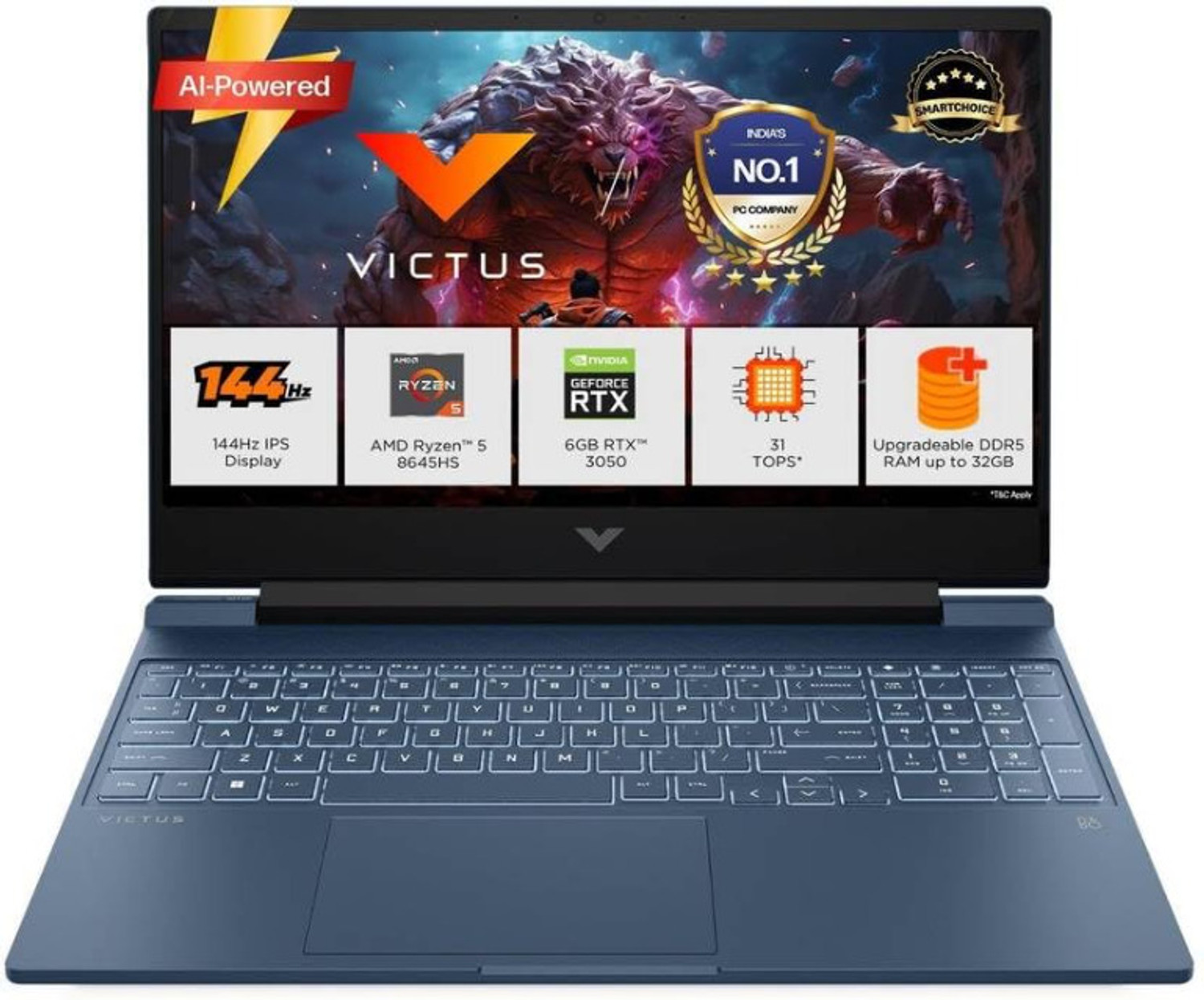 Image of HP Victus 15 {2026} AMD Ryzen 5 Hexa Core 8645HS - (16 GB /512 GB SSD /Windows 11 Home /6 GB Graphics /NVIDIA GeForce RTX 3050) 15-fb3011AX Gaming Laptop