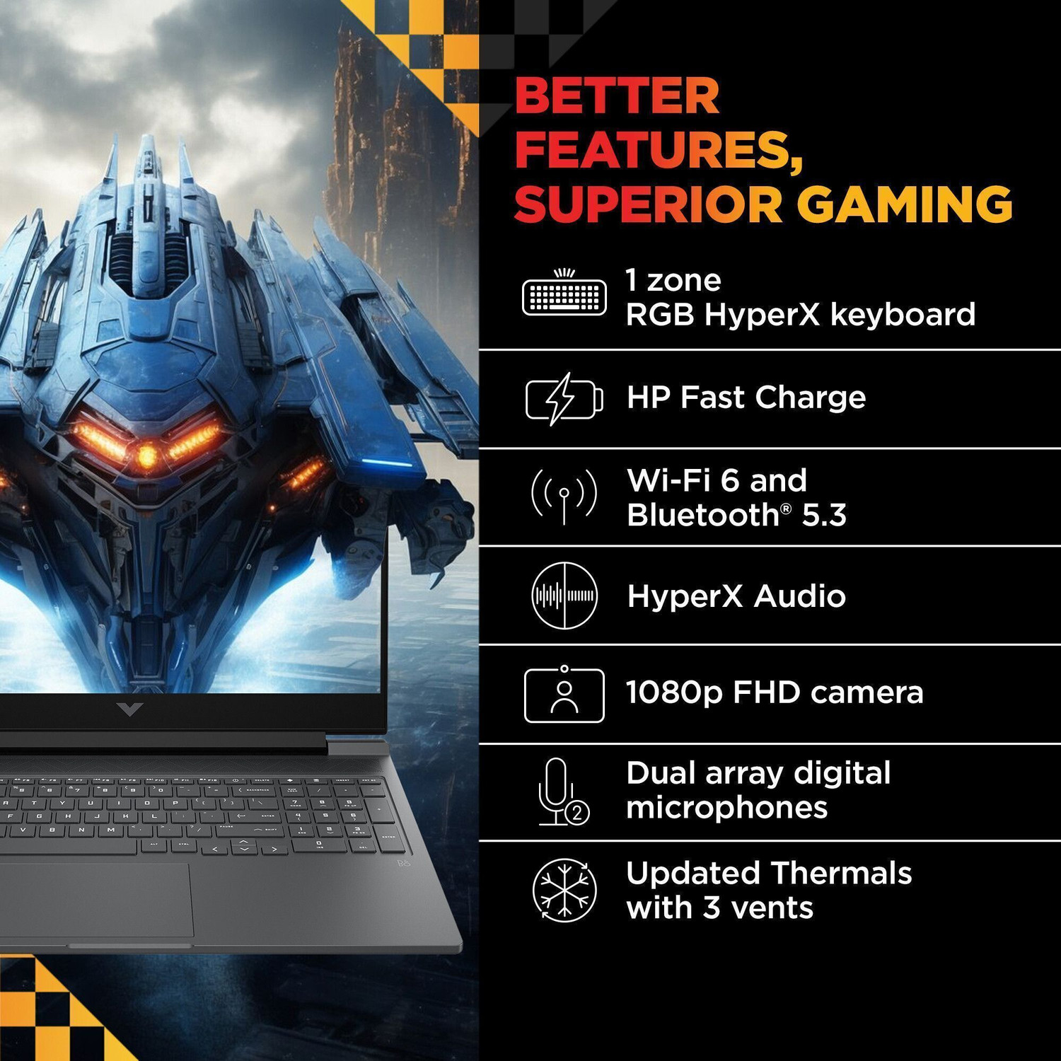 Image of HP Intel Core i5 14th Gen - (16 GB /512 GB SSD /32 GB EMMC Storage /Windows 11 Home /512 MB Graphics) 16-r1707TX /16-r1705tx /16-r1703TX Thin and Light Laptop