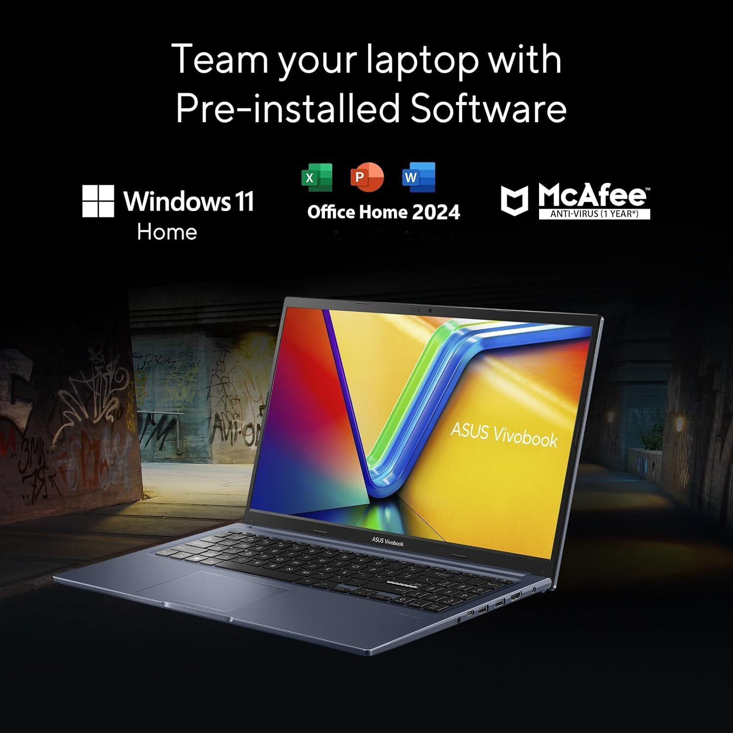 Image of ASUS Vivobook 15{2026} Intel Core i3 13th Gen 1315U - (16 GB /512 GB SSD /16 GB EMMC Storage /Windows 11 Home) X1504VA-E83959WS Laptop