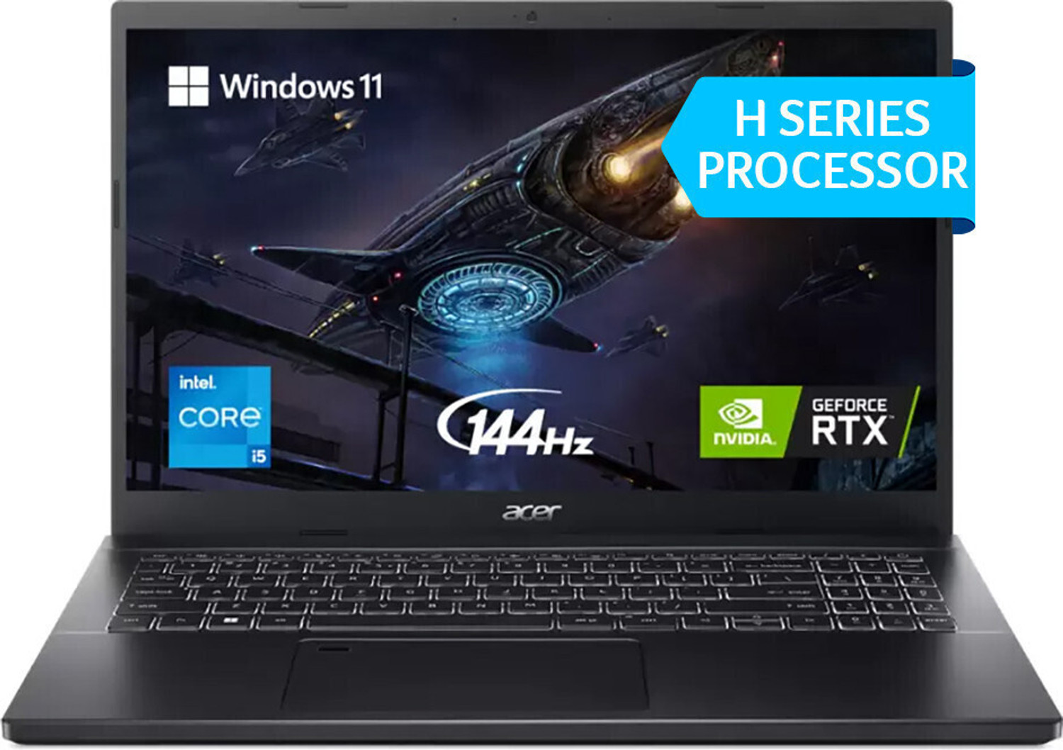 Image of Acer Aspire 7 Intel Core i5 12th Gen 12450H - (8 GB /512 GB SSD /Windows 11 Home /4 GB Graphics /NVIDIA GeForce RTX 3050) A715-76G-562H Gaming Laptop