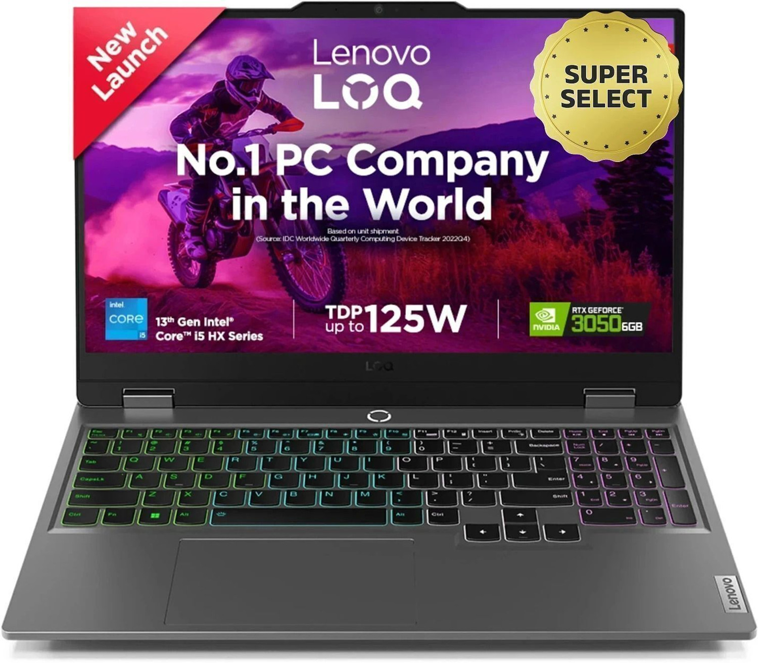 Image of Lenovo LOQ Intel Core i5 13th Gen 13450HX - (16 GB /512 GB SSD /Windows 11 Home /6 GB Graphics /NVIDIA GeForce RTX 3050) LOQ 15IRX9D2 Gaming Laptop