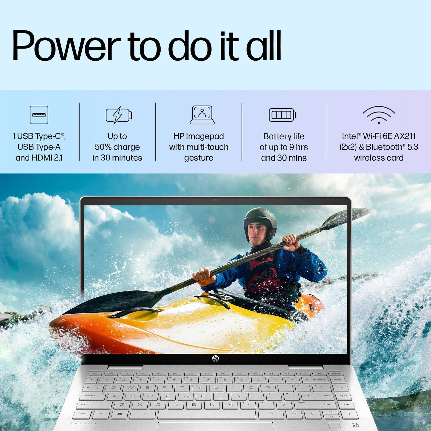 Image of HP Pavilion x360 Intel Core i5 13th Gen 1335U - (16 GB /1 TB SSD /Windows 11 Home) 14-ek1010TU 2 in 1 Laptop