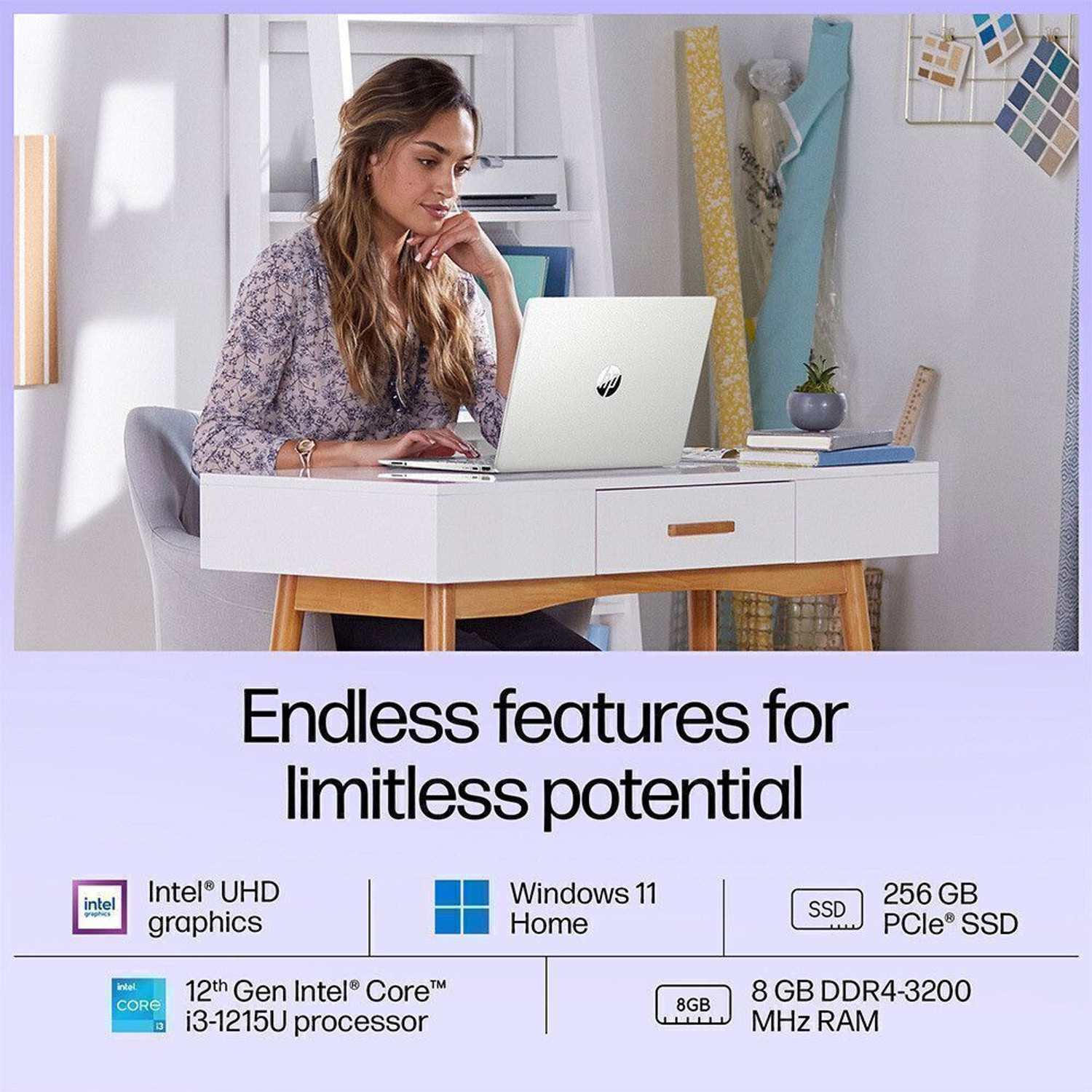 Image of HP Laptop Intel Core i3 12th Gen 1215U - (8 GB /256 GB SSD /Windows 11 Home) 15s-fy5010TU Thin and Light Laptop