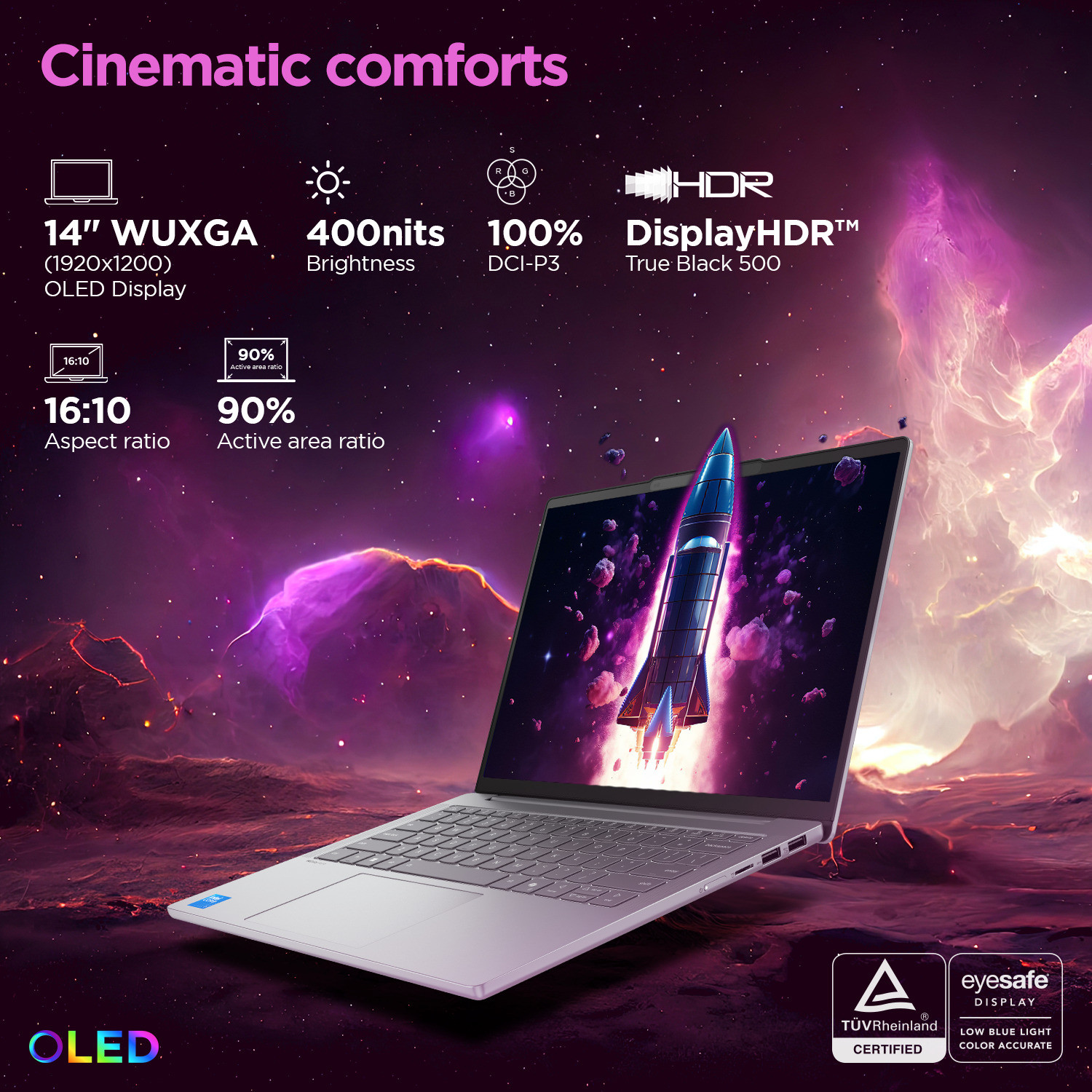 Image of Lenovo IdeaPad Slim 5 OLED Display Intel Core Ultra 9 185H - (16 GB /512 GB SSD /Windows 11 Home) IdeaPad Slim 5 14IMH10 Laptop