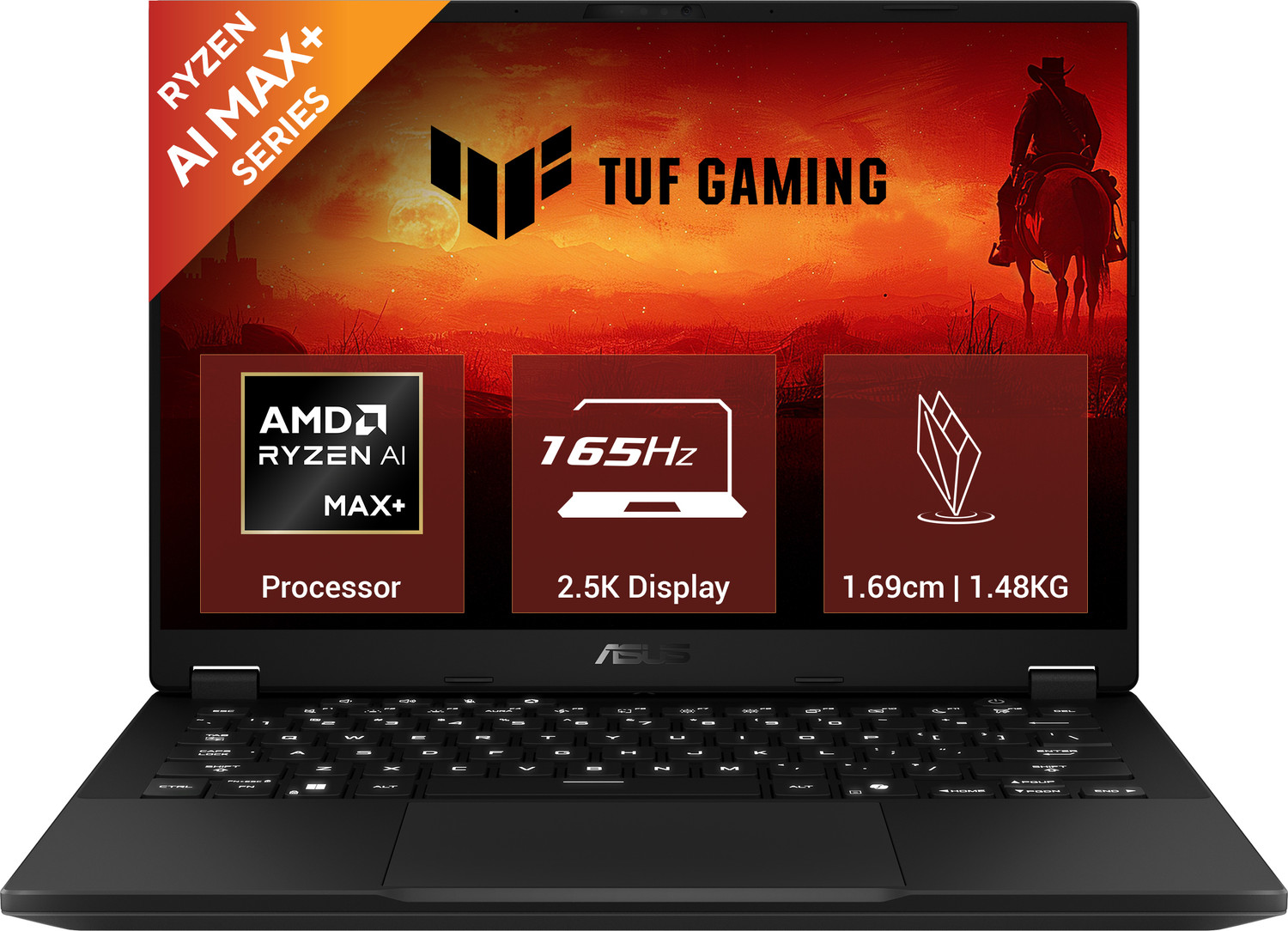 Image of ASUS TUF Gaming A14 (2026) with Office 2024 + M365 Basic, AI PC NPU upto 50TOPS AMD Ryzen AI Max+ - (32 GB /1 TB SSD /Windows 11 Home /AMD Radeon 8060S /165 Hz) FA401EA-RG020WS Gaming Laptop