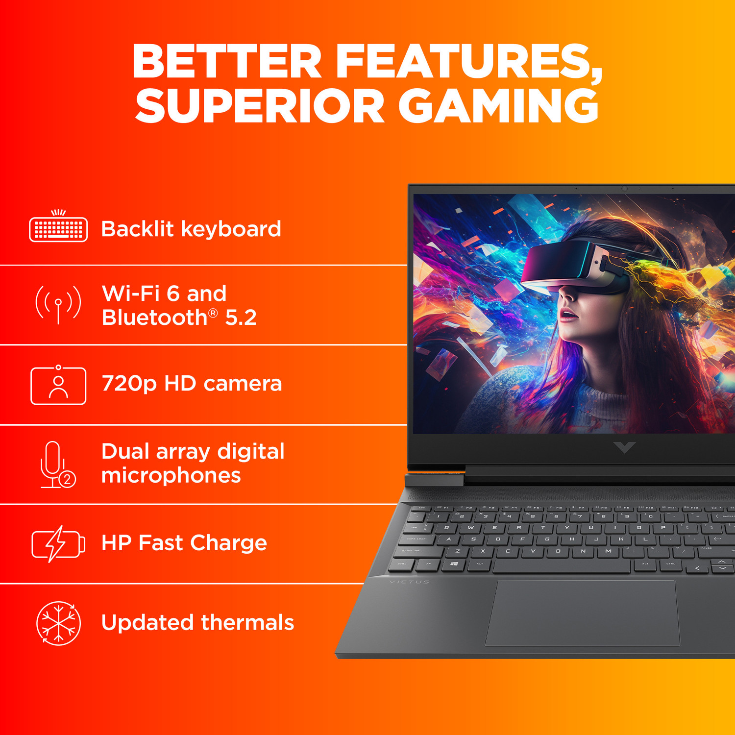 Image of HP Victus Intel Core i5 11th Gen 11400H - (16 GB /512 GB SSD /Windows 11 Home /4 GB Graphics /NVIDIA GeForce GTX 1650) 16-d0333TX Gaming Laptop