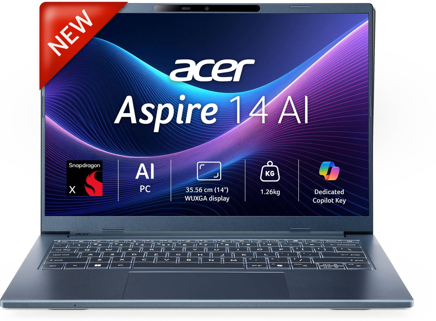 Acer Aspire 14 AI Office 2024 + M365 Basic Snapdragon X - (16 GB/512 GB SSD/Windows 11 Home) A14-11M Thin and Light Laptop