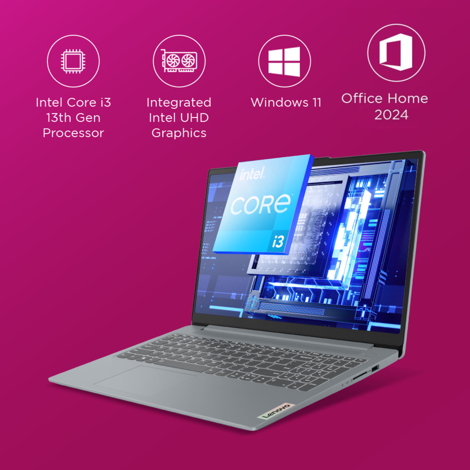 Image of Lenovo IdeaPad Slim 3 Intel Core i3 13th Gen 1315U - (8 GB /512 GB SSD /Windows 11 Home) IdeaPad Slim 3 15IRU8 Thin and Light Laptop