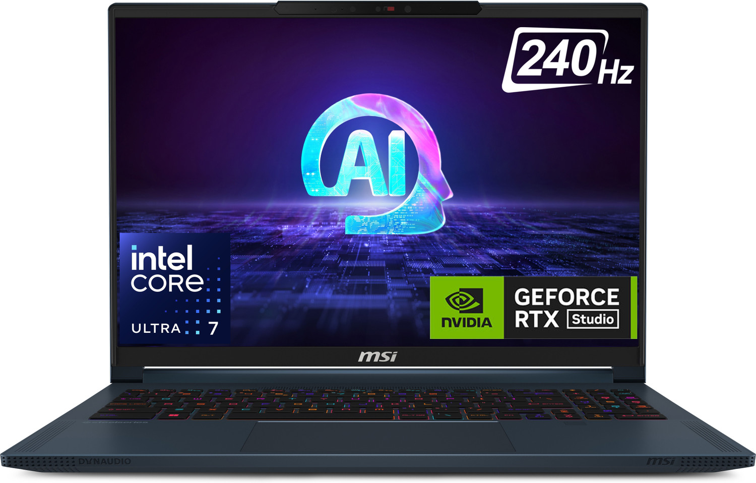 Image of MSI Stealth 16 Studio AI PC Intel Core Ultra 7 155H - (32 GB /1 TB SSD /Windows 11 Home /8 GB Graphics /NVIDIA GeForce RTX 4060) Stealth 16 AI Studio A1VFG-058IN Gaming Laptop