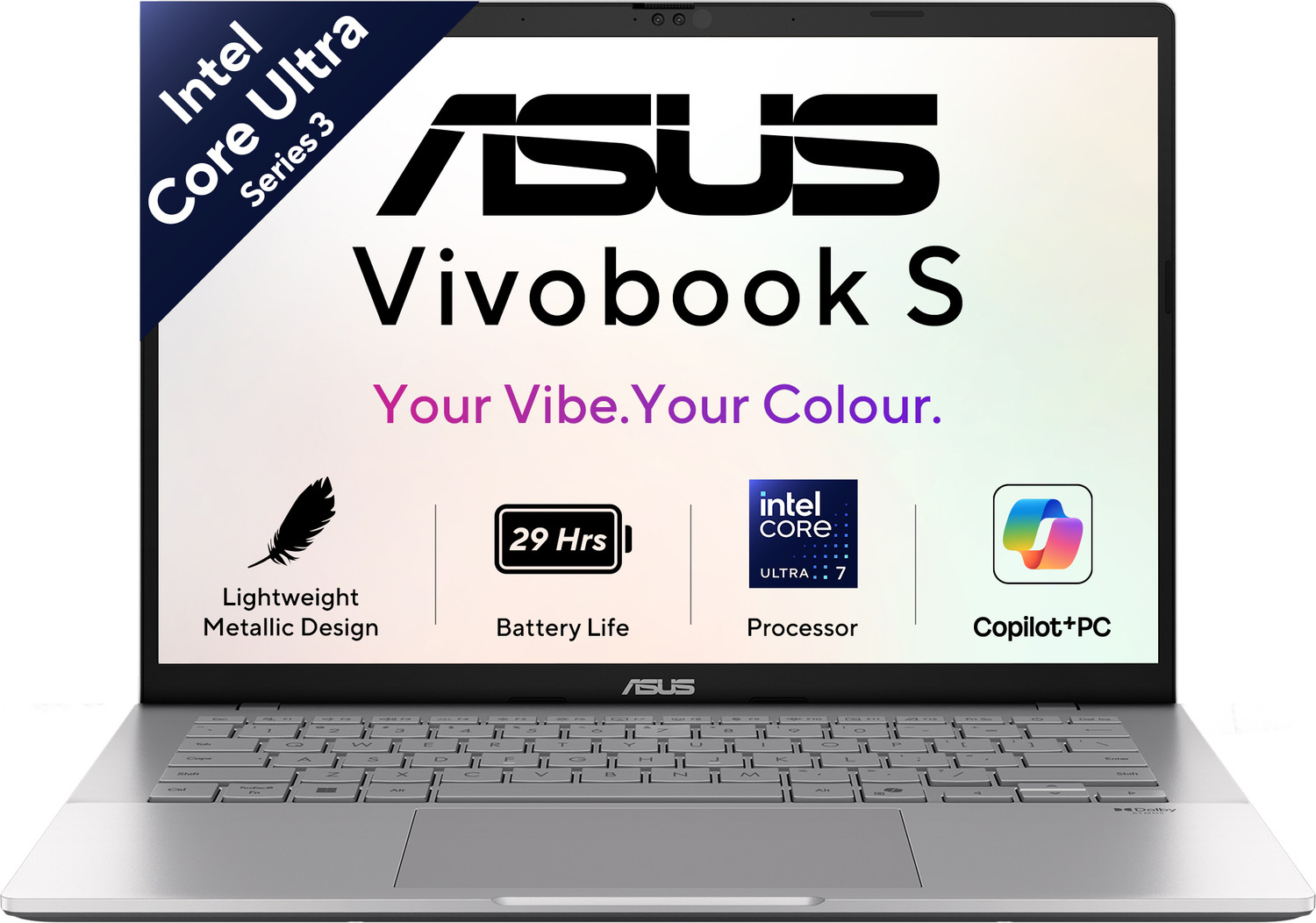 Image of ASUS Vivobook S14 OLED (2026) AI PC with Office 2024 + M365 Basic*, Copilot+ PC Intel Core Ultra 7 Series 3 355 - (16 GB /1 TB SSD /Windows 11 Home) S3407AA-SF061WS Thin and Light Laptop