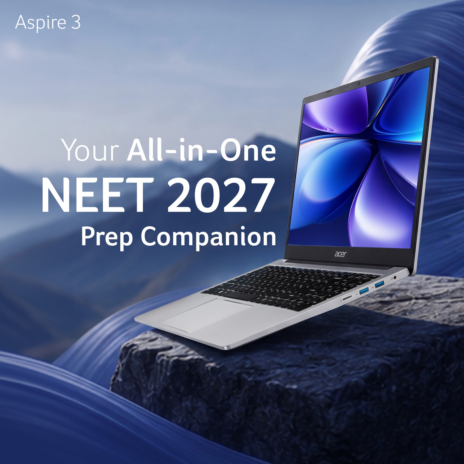 Image of Acer Aspire 3 with Infinity Learn NEET 2027 Capsule Course Intel Celeron Dual Core N4500 - (8 GB /256 GB SSD /Windows 11 Home) A325-45 Notebook