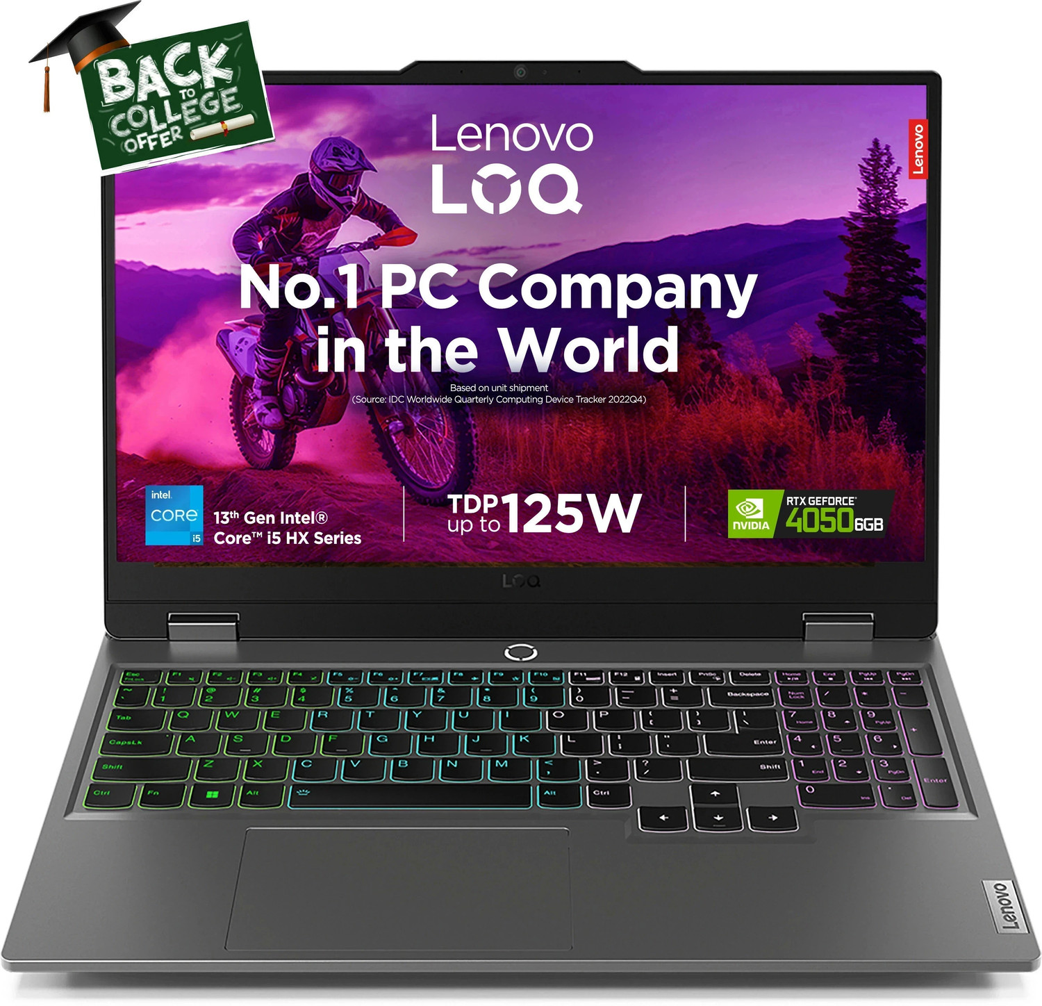Image of Lenovo LOQ Intel Core i5 13th Gen 13450HX - (16 GB /512 GB SSD /Windows 11 Home /6 GB Graphics /NVIDIA GeForce RTX 4050) 15IRX9 Gaming Laptop