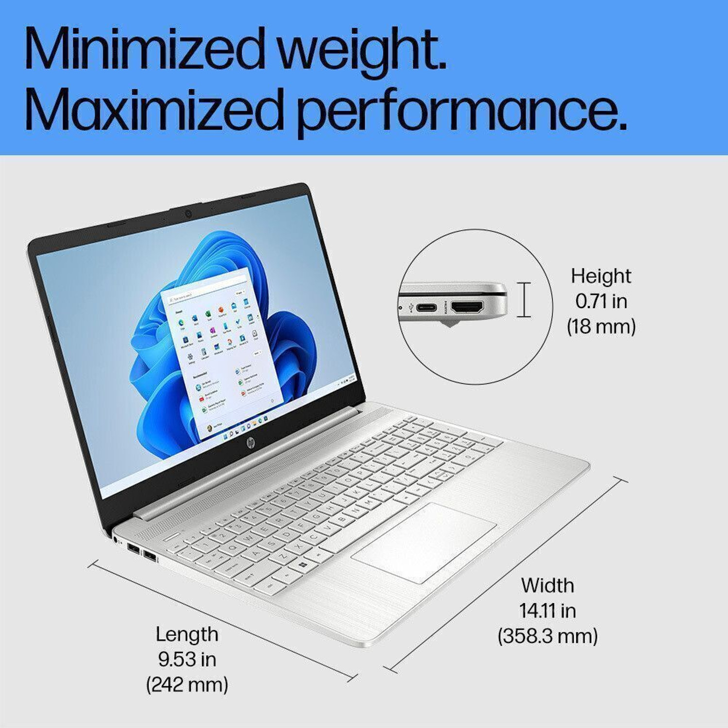 Image of HP Intel Pentium Quad Core N6000 - (8 GB /512 GB SSD /Windows 11 Home) 15s-fq3073TU Thin and Light Laptop