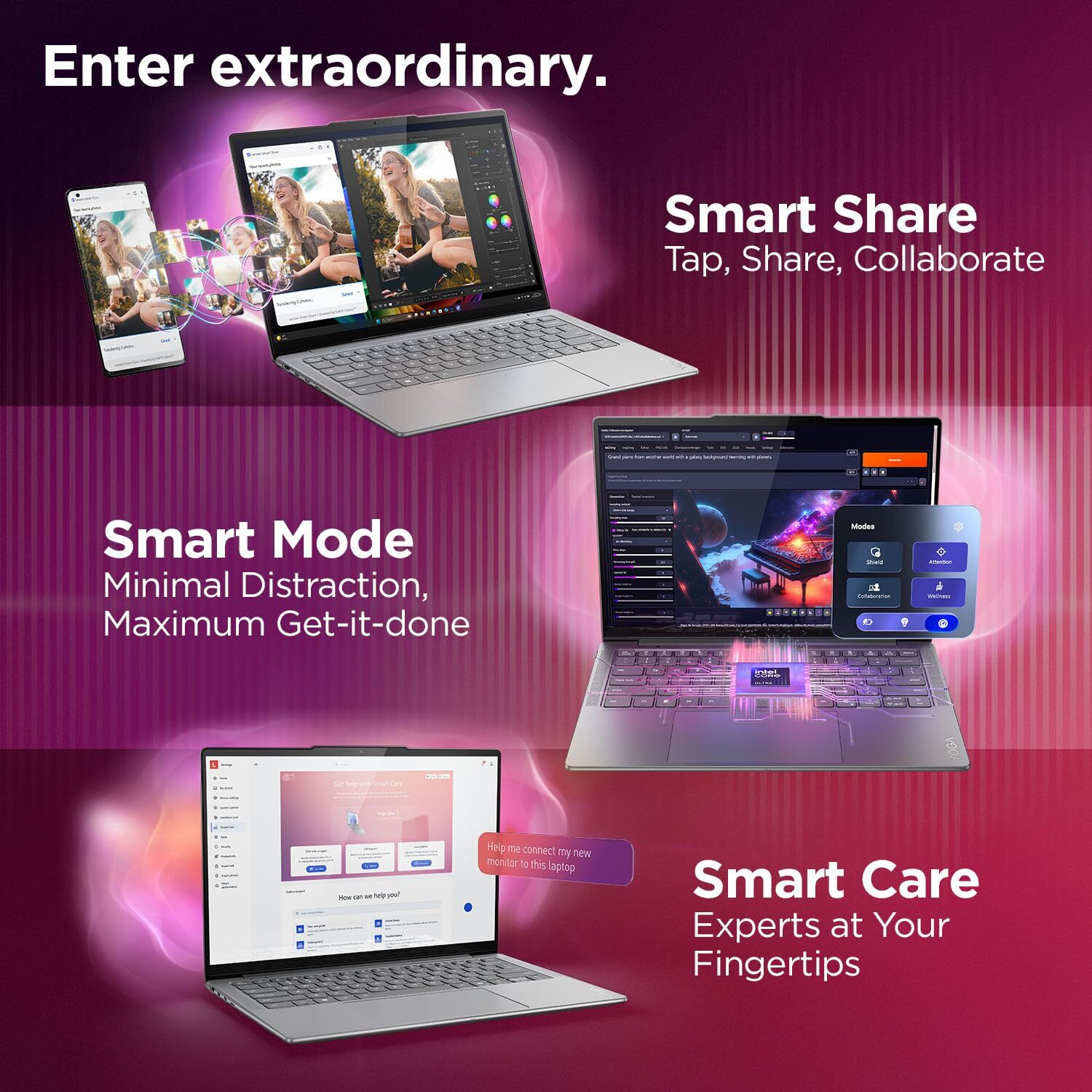 Image of Lenovo MediaTek Core Ultra 7 13th Gen - (32 GB /1 TB SSD /32 GB EMMC Storage /macOS Ventura) 83JX001MIN Laptop