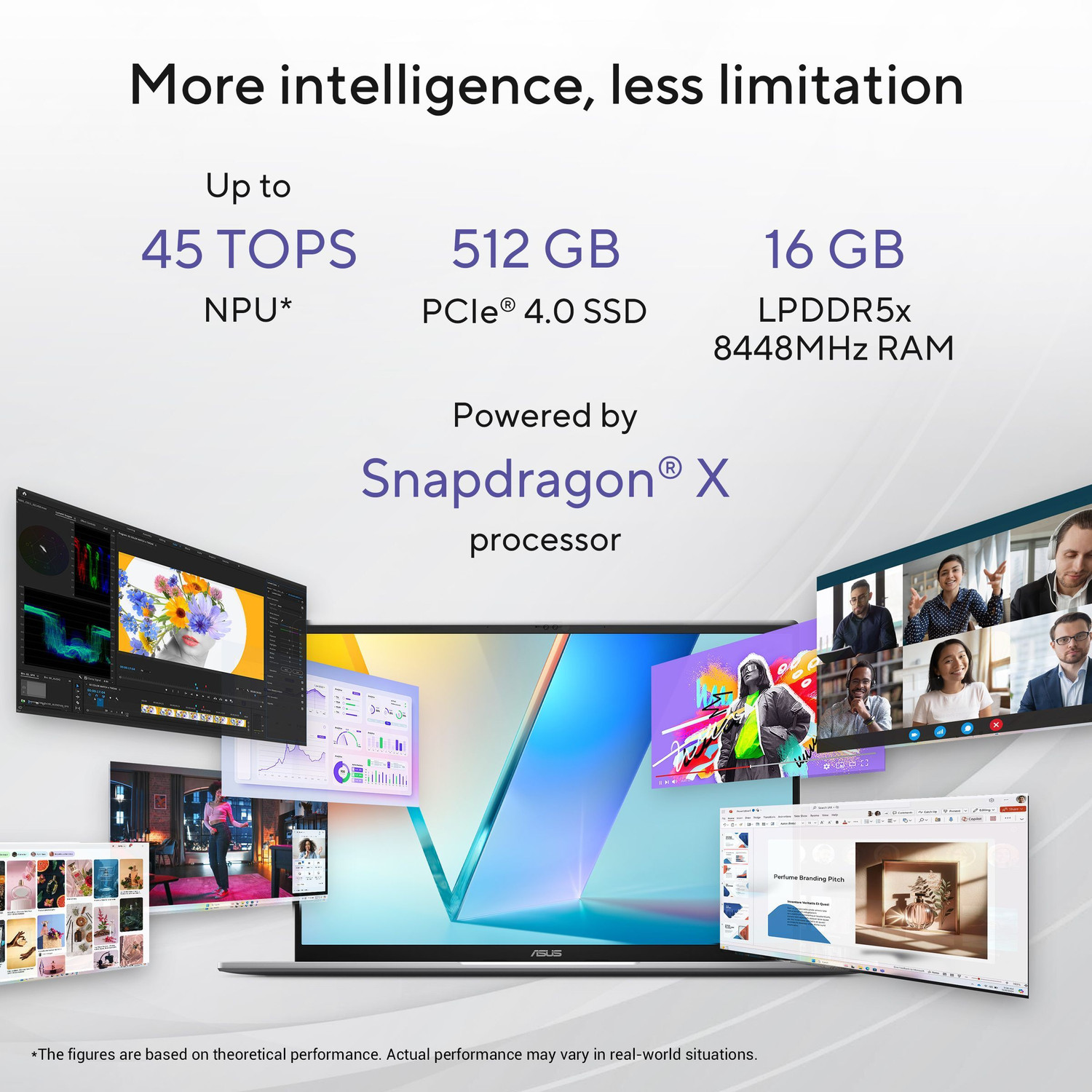 Image of ASUS Vivobook S16 OLED (2025) with Backlit Keyboard, Metal Body*, Snapdragon X - (16 GB /512 GB SSD /Windows 11 Home) S3607QA-SH075WS Thin and Light Laptop