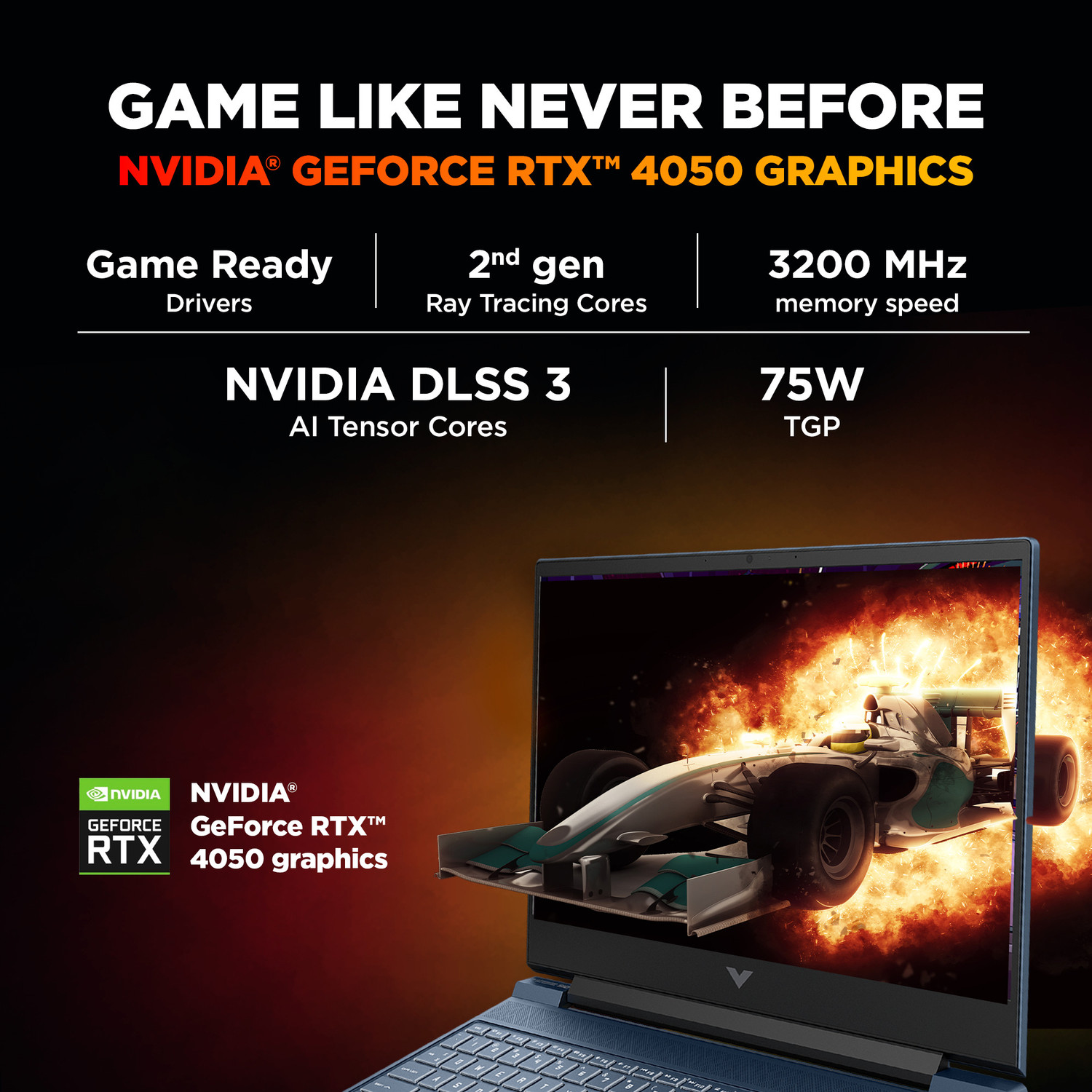 Image of HP Victus Intel Core 5 210H - (24 GB /512 GB SSD /Windows 11 Home /6 GB Graphics /NVIDIA GeForce RTX 4050) 15-fa2506TX Gaming Laptop