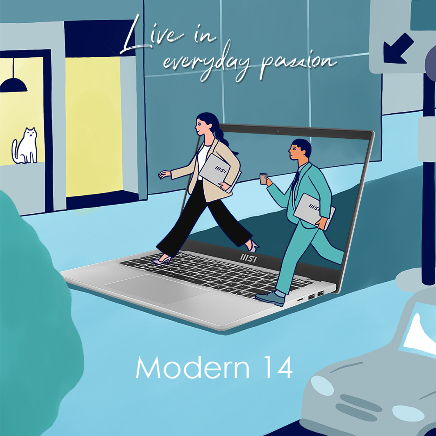 Image of MSI Modern 14 Intel Core i3 13th Gen 1315U - (16 GB /512 GB SSD /Windows 11 Home) Modern 14 C13M-1424IN Thin and Light Laptop