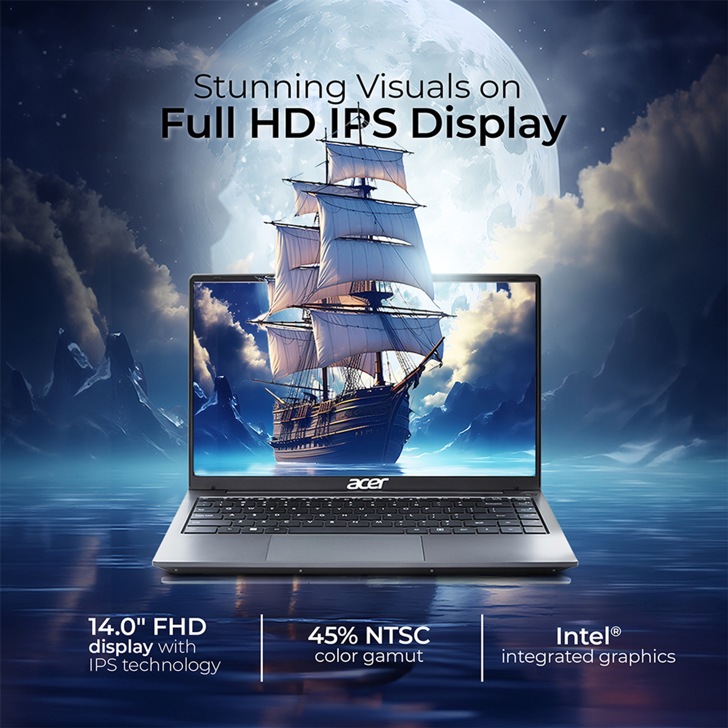 Image of Acer Aspire 3 with Backlit Keyboard, Intel Core i5 12th Gen 1235U - (16 GB /1 TB SSD /Windows 11 Home) A324-51 Thin and Light Laptop
