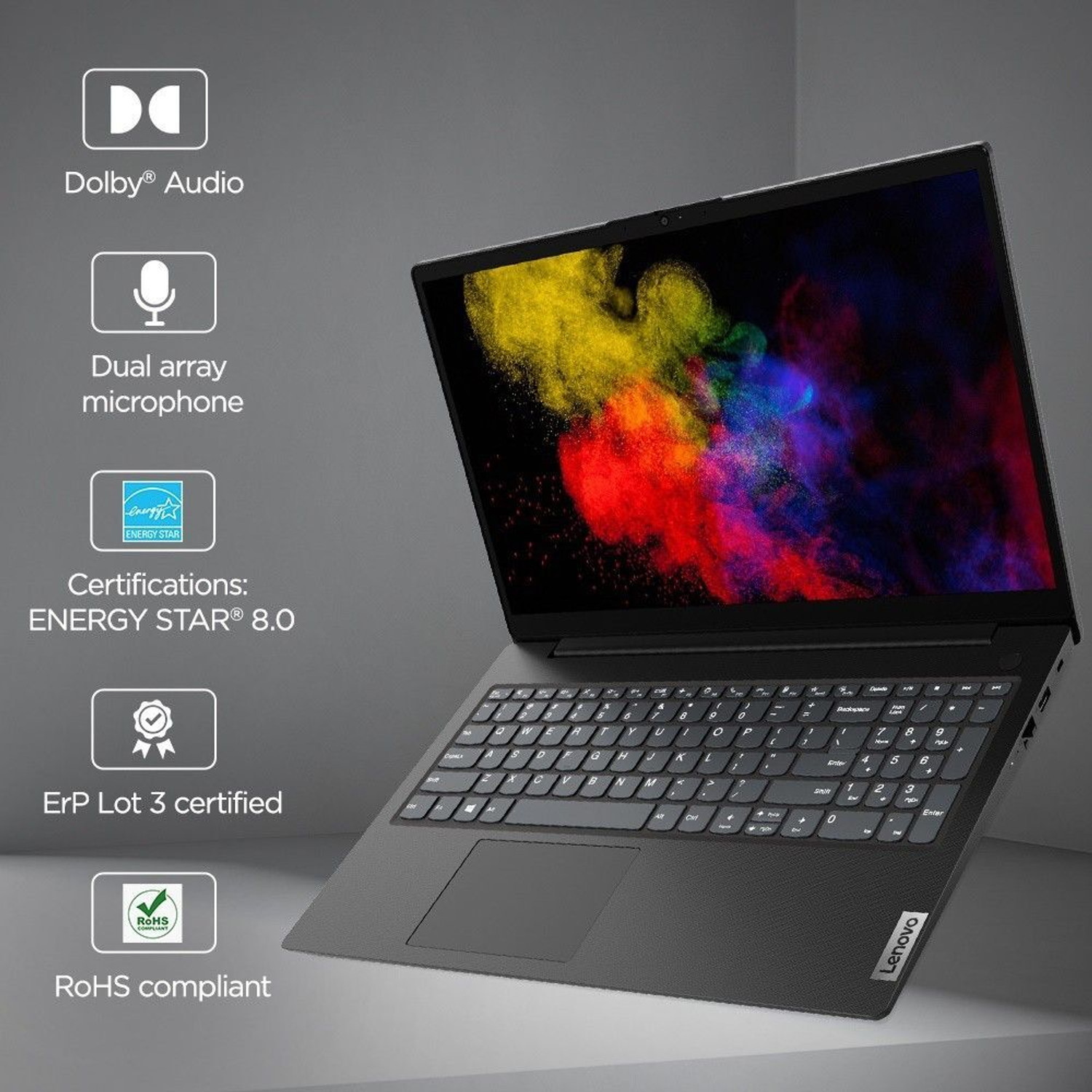 Image of Lenovo Intel Core i3 11th Gen - (4 GB /256 GB SSD /Windows 10 Home) V15 ITL G2 Thin and Light Laptop (15 inch, Black, 359.2 x 235.8 x 19.9 mm kg)