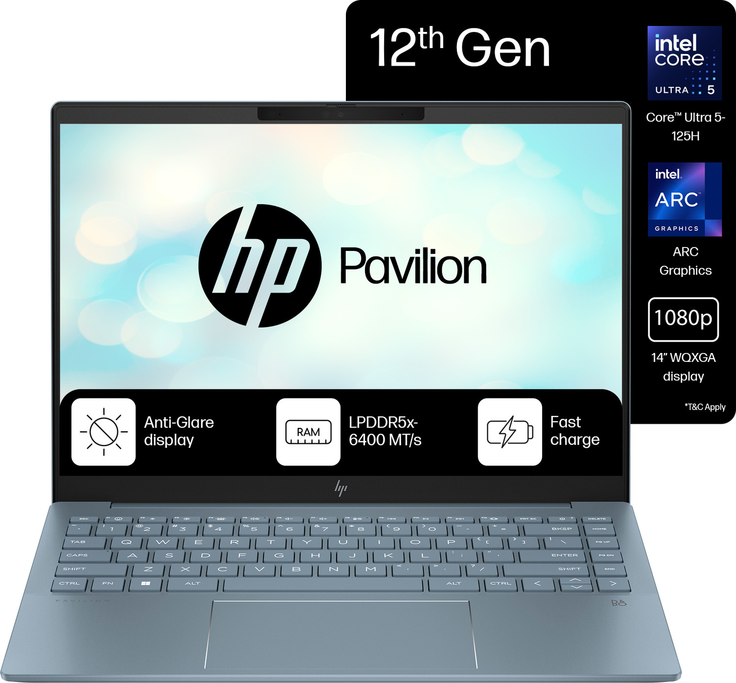 Image of HP Pavilion Plus MSO 2024 Intel Core Ultra 5 125H - (16 GB /512 GB SSD /Windows 11 Home) 14-ew1112TU Thin and Light Laptop