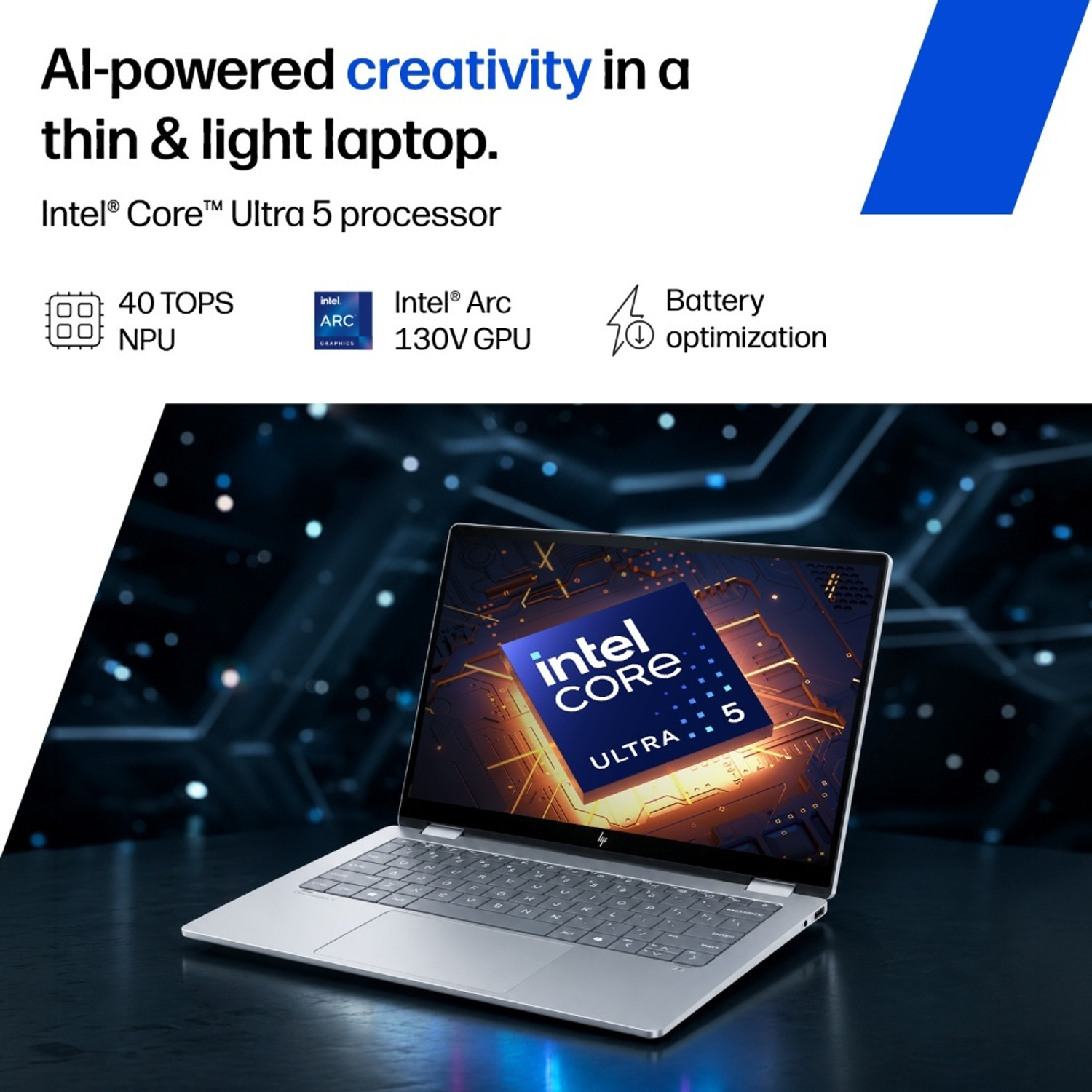 Image of HP Omnibook X Flip Next Gen AI PC Intel Core Ultra 5 226V - (16 GB /1 TB SSD /Windows 11 Home /8 GB Graphics) 14-fm0126TU 2 in 1 Laptop