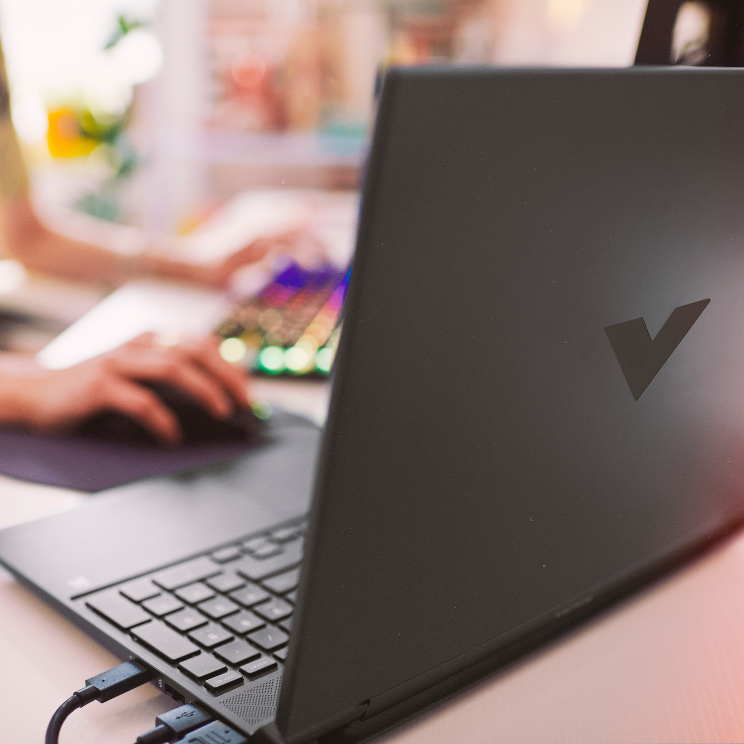 Image of HP Victus AMD Ryzen 5 Hexa Core 5600H - (8 GB /512 GB SSD /Windows 11 Home /4 GB Graphics /AMD Radeon RX 6500M) 15-fb0185AX Gaming Laptop