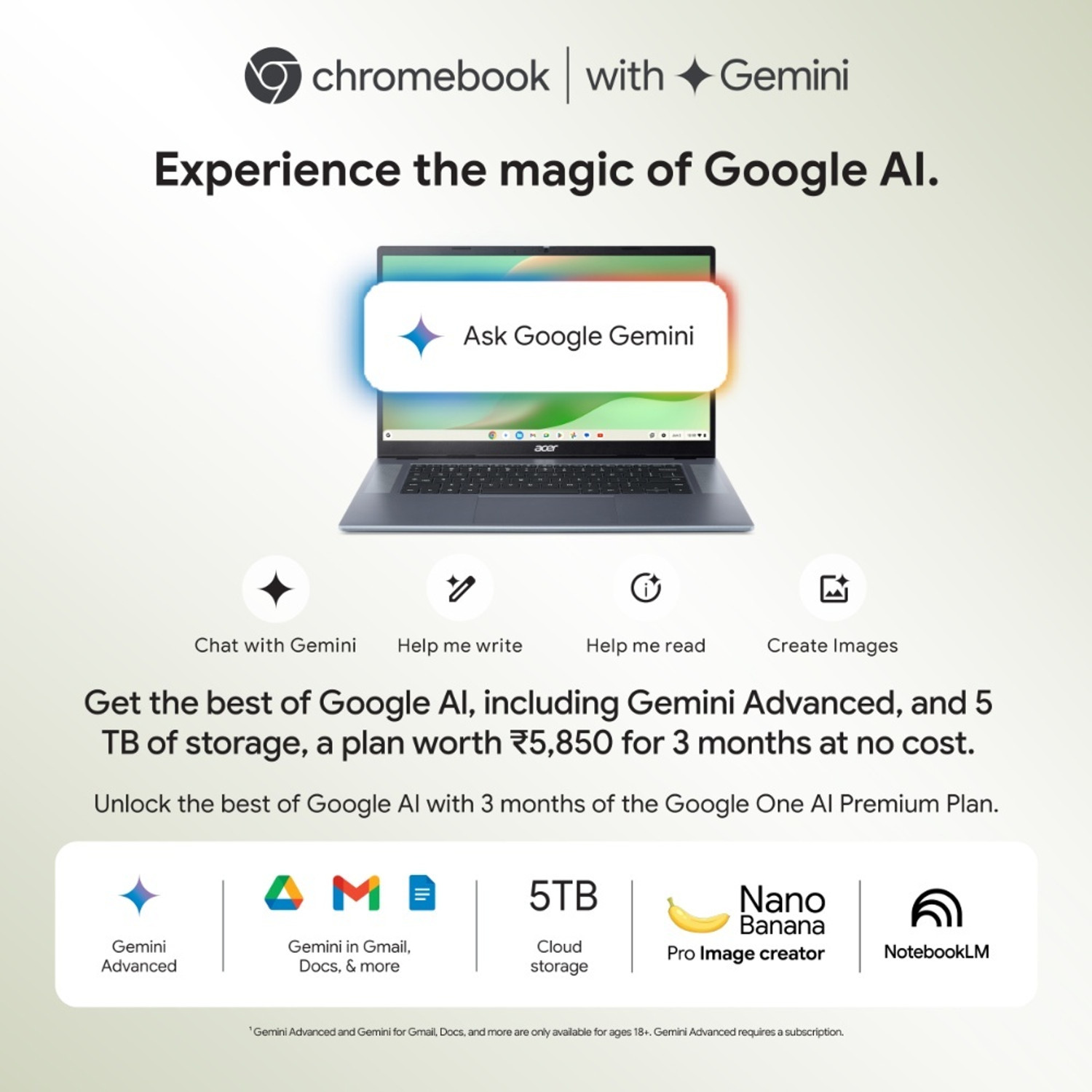 Image of Acer Chromebook Intel Core 3 N50 - (4 GB /64 GB EMMC Storage /Chrome OS) CB315-7H Chromebook