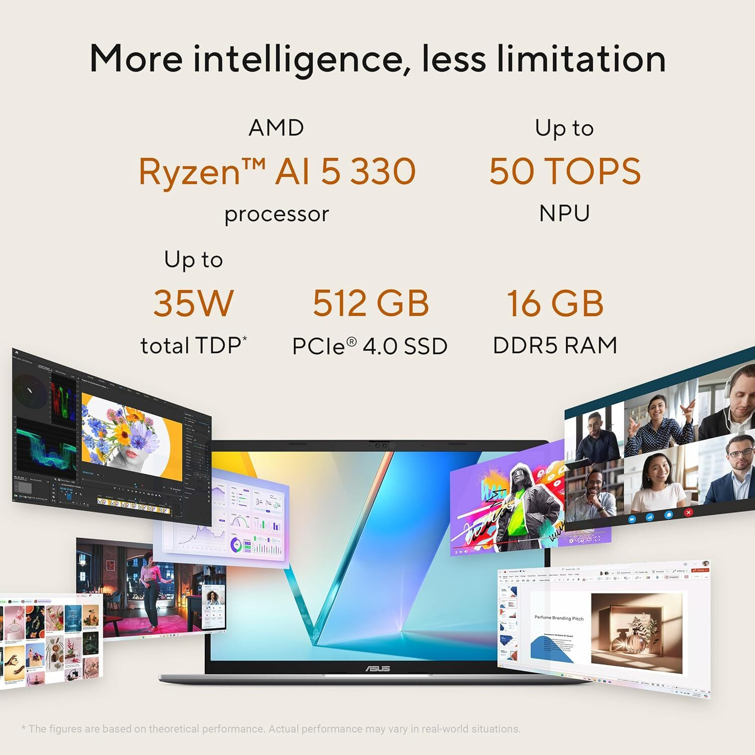 Image of ASUS AMD Ryzen 5 AMD Ryzen AI 5 330 - (16 GB /512 GB SSD /Windows 11 Home) M3407KA-SF2501WS Laptop