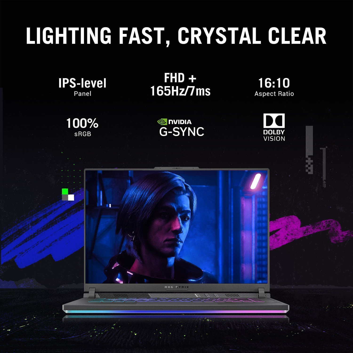 Image of ASUS ROG Strix G16 with 90WHr Battery Intel HX-Series Intel Core i7 13th Gen 13650HX - (16 GB /1 TB SSD /Windows 11 Home /6 GB Graphics /NVIDIA GeForce RTX 4050 /165 Hz /140 TGP) G614JU-N3200WS Gaming Laptop