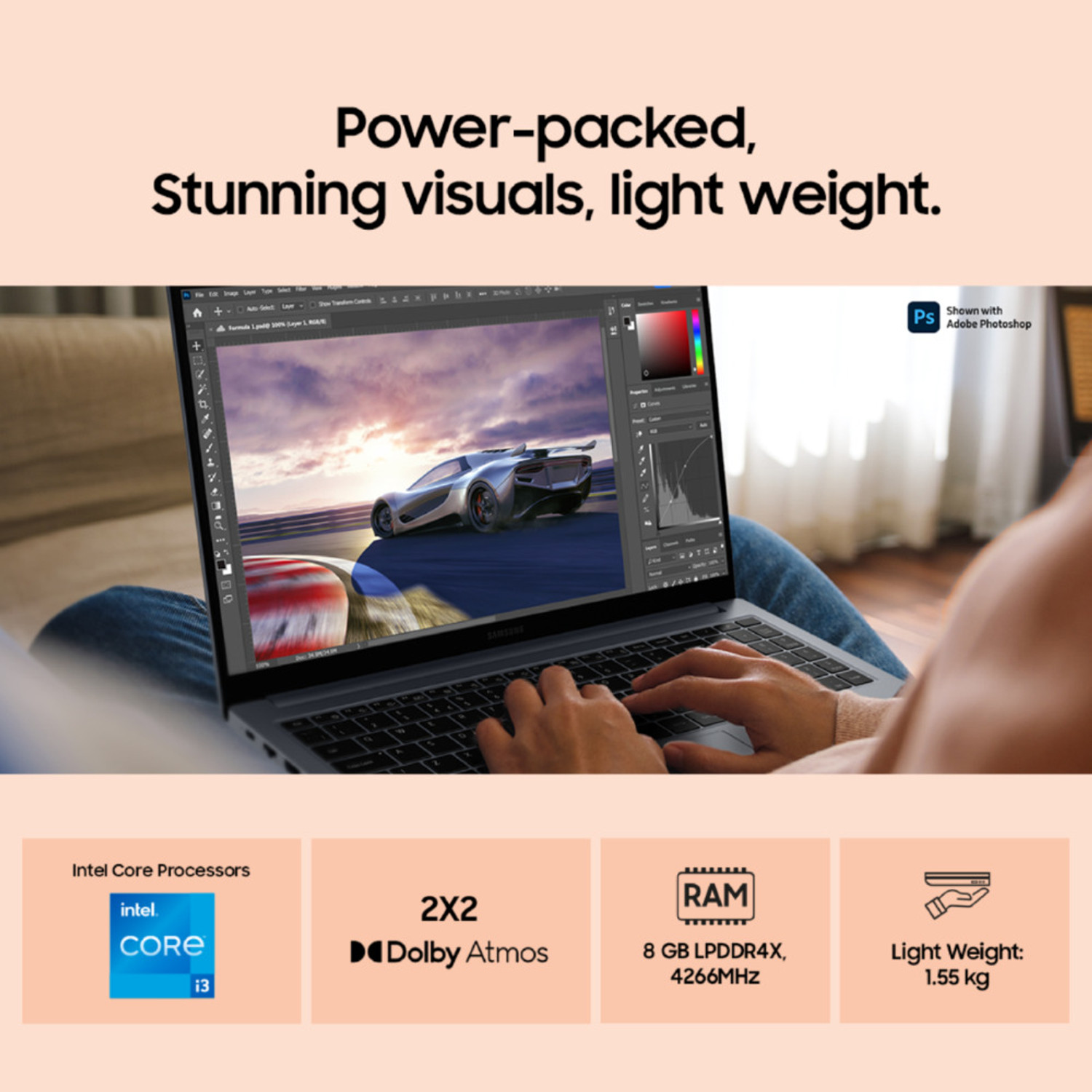 Image of Samsung Galaxy Book4 Metal Intel Core i3 13th Gen 1315U - (8 GB /512 GB SSD /Windows 11 Home) NP750XGJ-LG9IN Thin and Light Laptop
