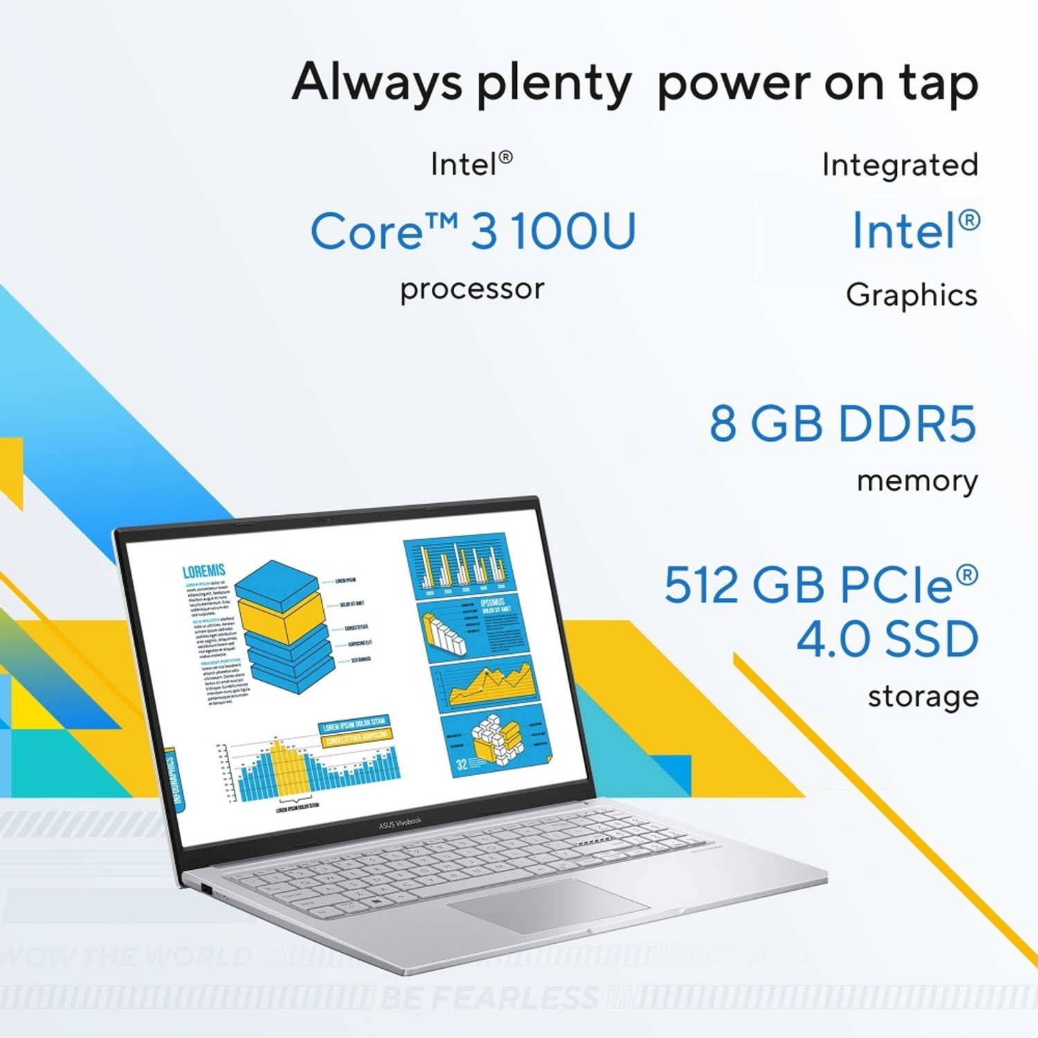 Image of ASUS Vivobook 15 (2026) Intel Core 3 100U - (8 GB /512 GB SSD /Windows 11 Home) X1504VAP-IN005WS Thin and Light Laptop
