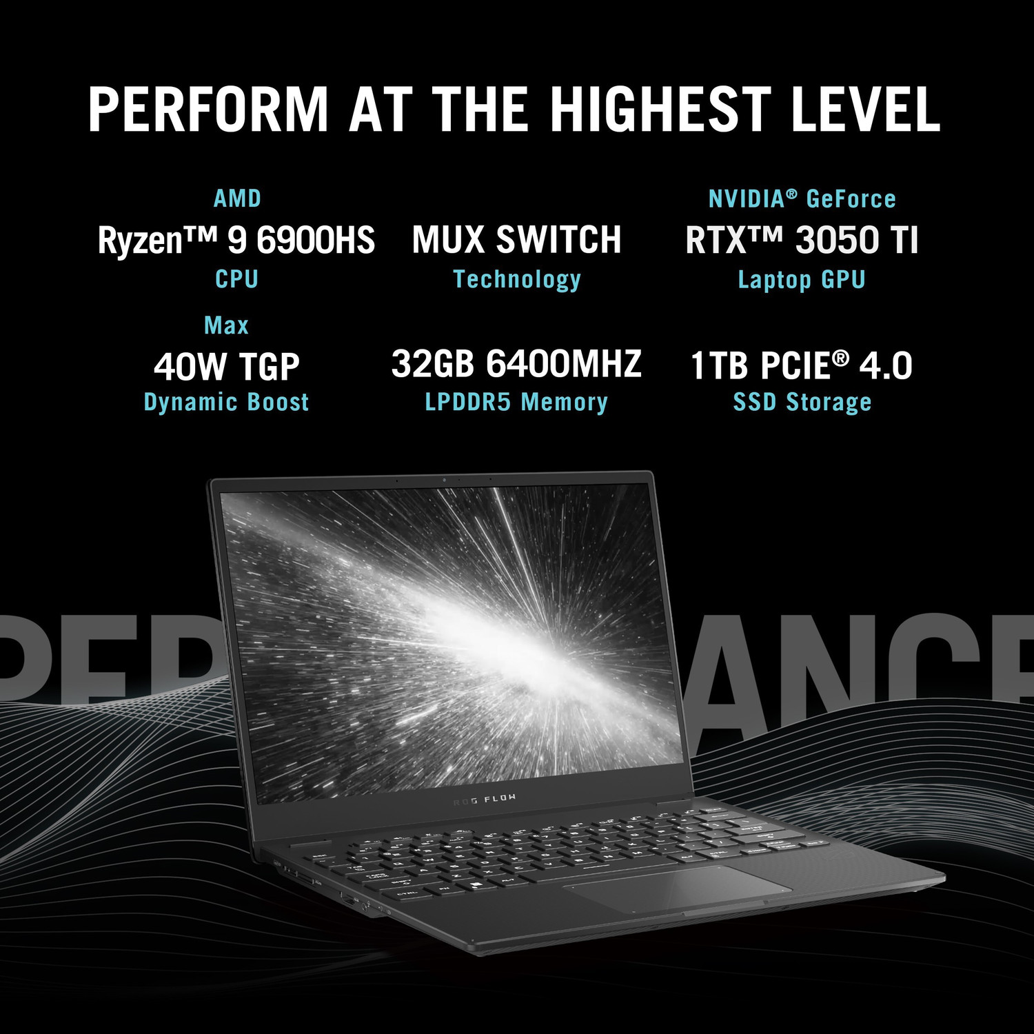 Image of ASUS ROG Flow X13 AMD Ryzen 9 Octa Core 6900HS - (32 GB /1 TB SSD /Windows 11 Home /4 GB Graphics /AMD Radeon 3050 Ti /120 Hz) GV301RE-LJ156WS 2 in 1 Gaming Laptop