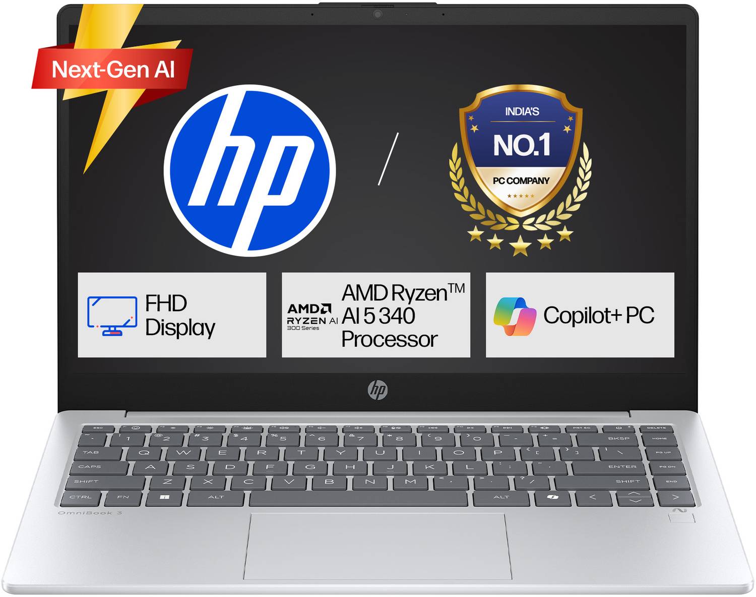 HP Omnibook 3 AMD Ryzen 5 Hexa Core 15-fn0007AU Laptop - Image 1