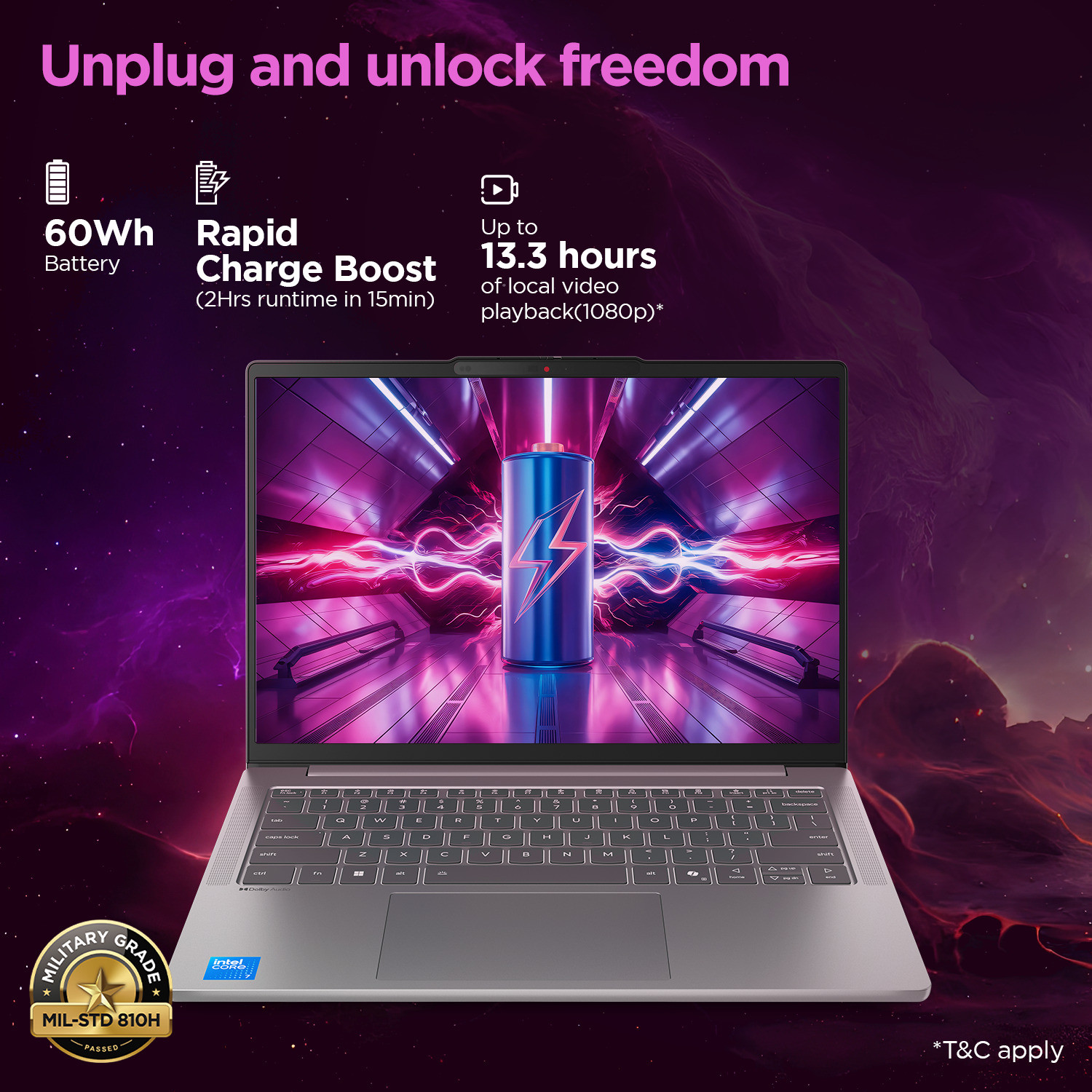 Image of Lenovo IdeaPad Slim 5 OLED Display Intel Core Ultra 9 185H - (16 GB /512 GB SSD /Windows 11 Home) IdeaPad Slim 5 14IMH10 Laptop