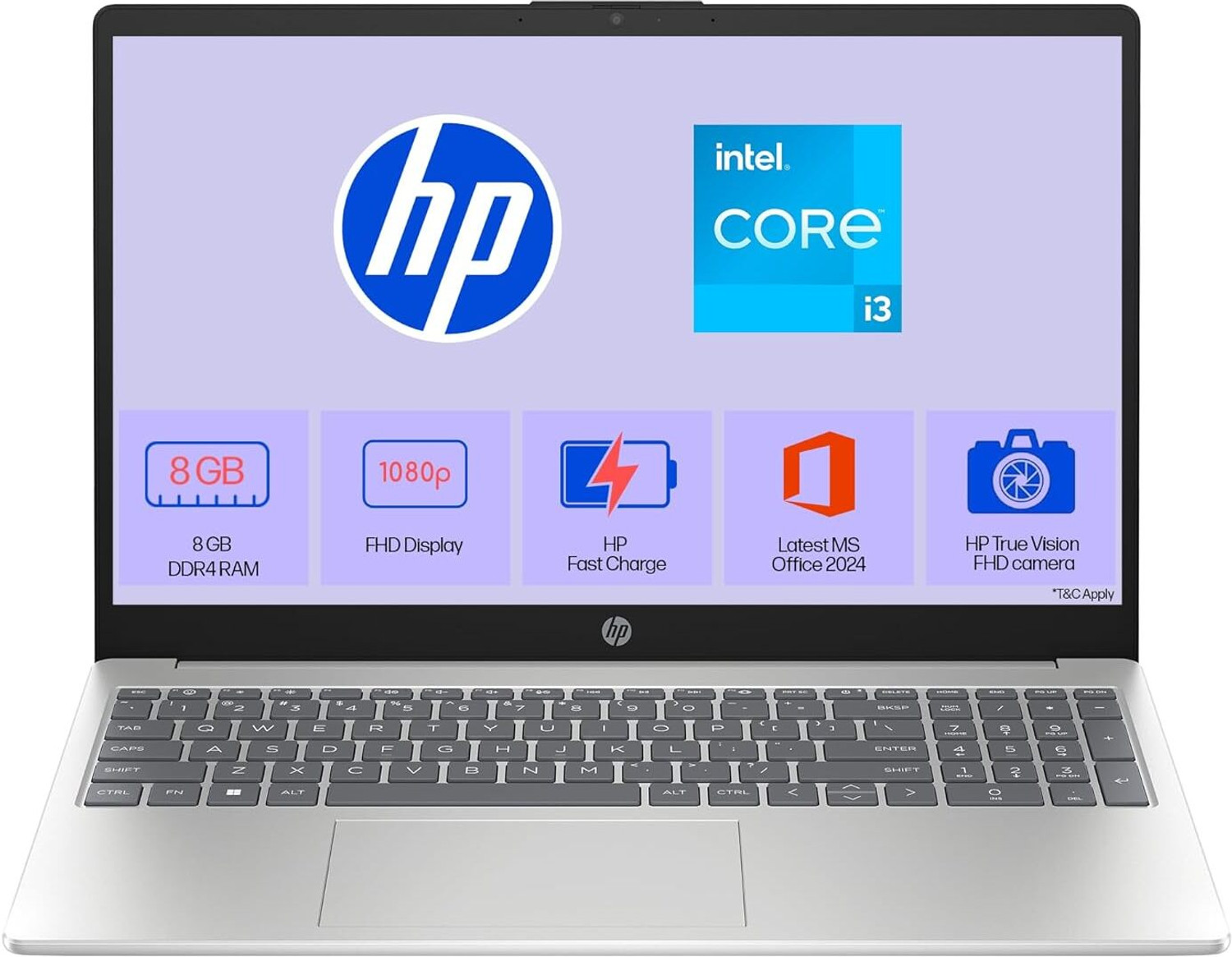 Image of HP 15 Intel Core i3 13th Gen 1315U - (8 GB /512 GB SSD /Windows 11 Home) FD0624TU Laptop
