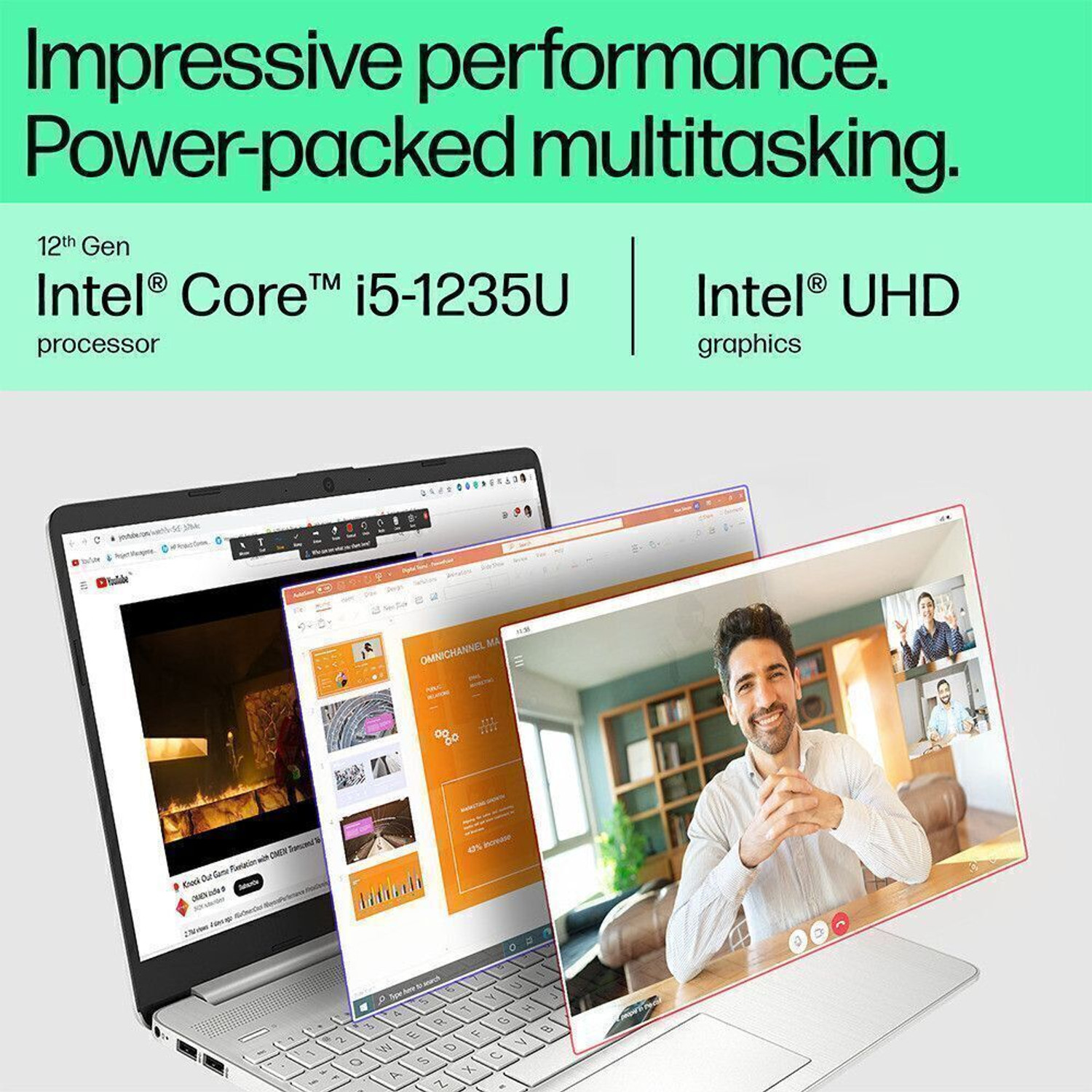 Image of HP Intel Core i5 12th Gen 1235U - (16 GB /512 GB SSD /Windows 11 Home) 15s- fr5011TU Thin and Light Laptop