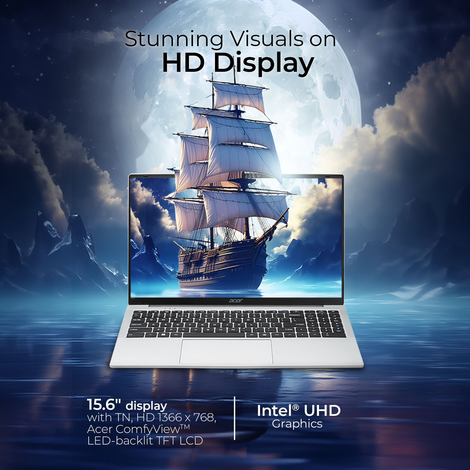 Image of Acer Aspire 3 Intel Celeron Dual Core - (8 GB /256 GB SSD /Windows 11 Home) A325-45 Thin and Light Laptop