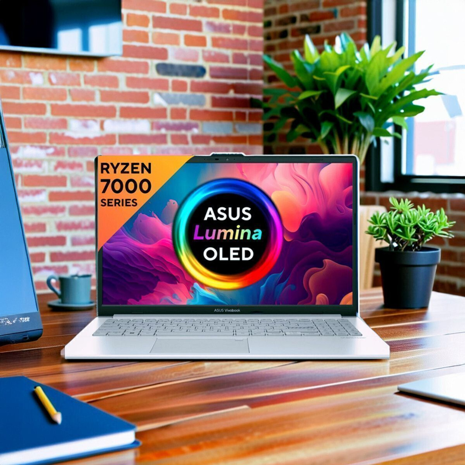 Image of ASUS Vivobook Go 15 OLED, with Backlit Keyboard, AMD Ryzen 5 Quad Core 7520U - (8 GB /512 GB SSD /Windows 11 Home) E1504FA-LK521WS Thin and Light Laptop