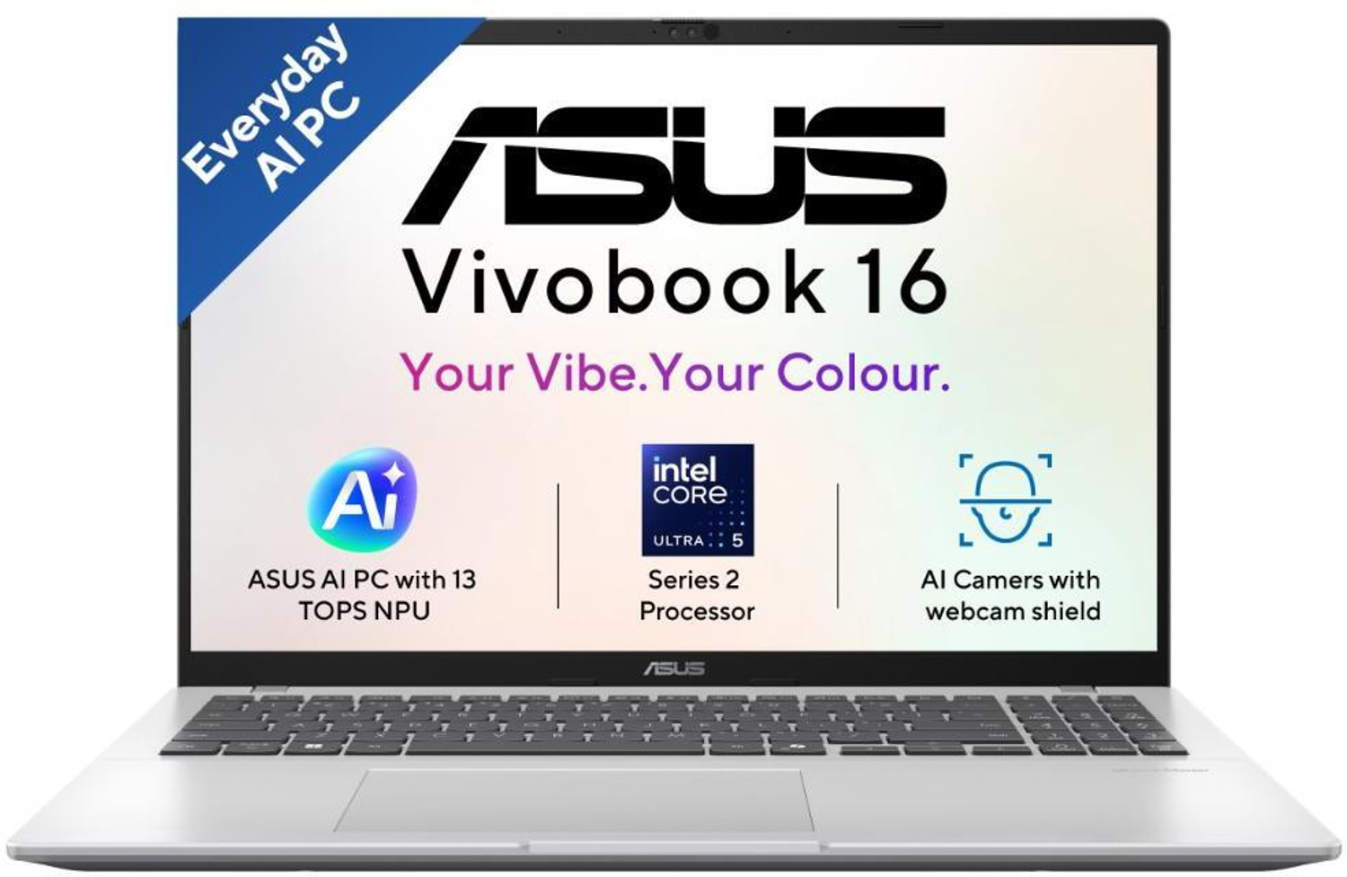 Image of ASUS Vivobook 16 (2026) Intel Core Ultra 5 225H - (16 GB /512 GB SSD /Windows 11 Home) X1607CA-MB350WS Thin and Light Laptop