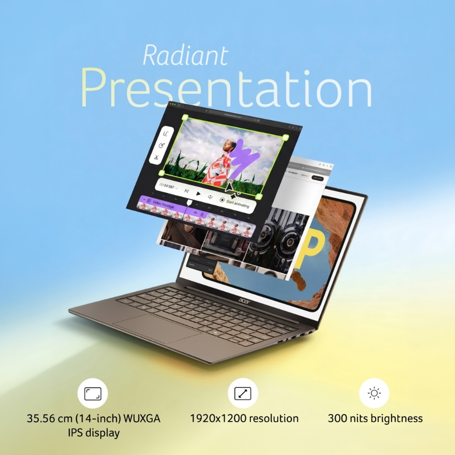 Image of Acer Swift Neo Intel Core Ultra 7 155H - (16 GB /512 GB SSD /Windows 11 Home) SFN14-55 Notebook