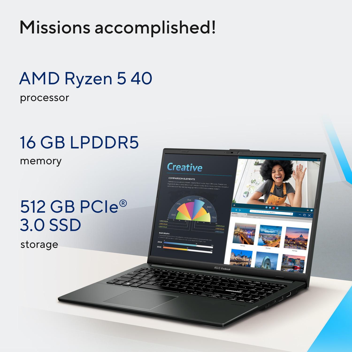 Image of ASUS Vivobook Go 15 (2026) with Office 2024 + M365 Basic* AMD Ryzen 5 40 - (16 GB /512 GB SSD /Windows 11 Home) E1504FA-BQ2115WS Thin and Light Laptop