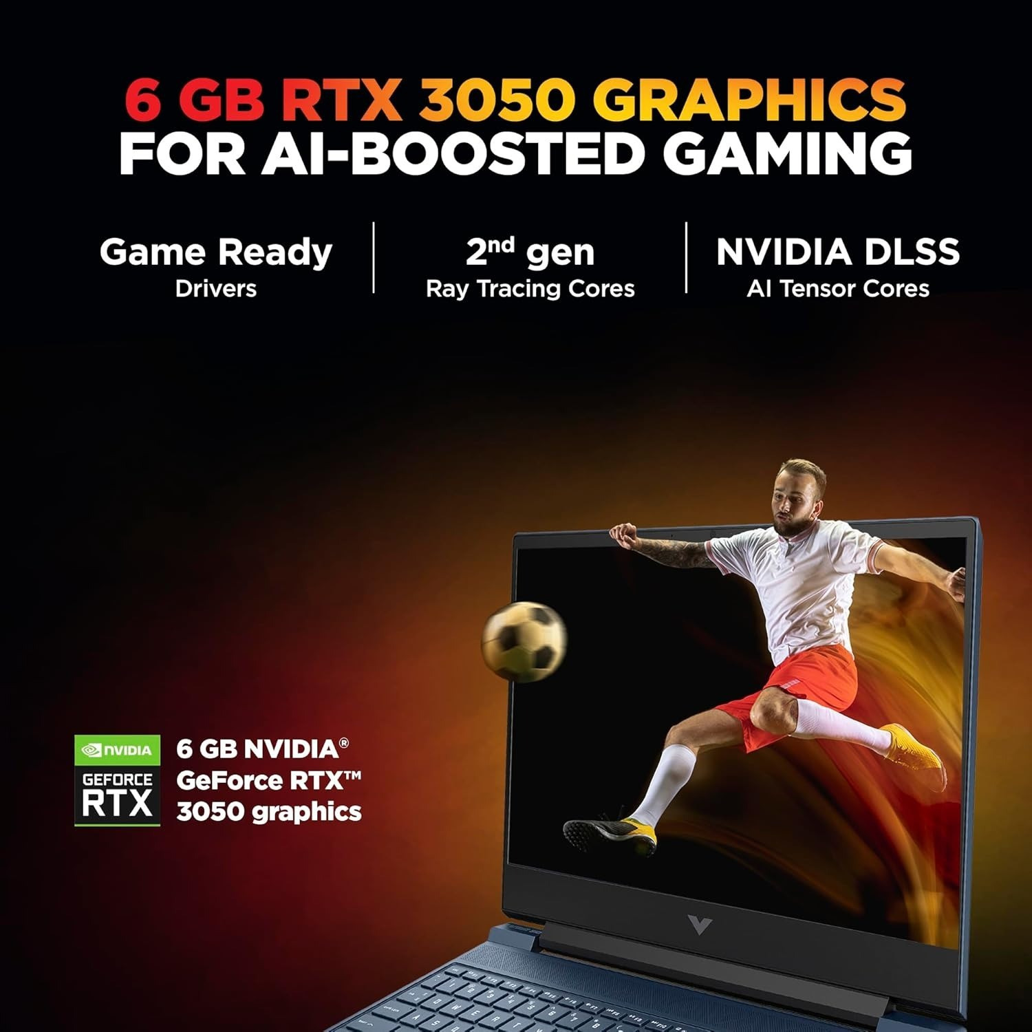 Image of HP AMD Ryzen 5 Hexa Core 8645HS - (16 GB /512 GB SSD /Windows 11 Home /6 GB Graphics /NVIDIA GeForce RTX NVIDIA GeForce RTX 3050) 15-fb3009ax Gaming Laptop