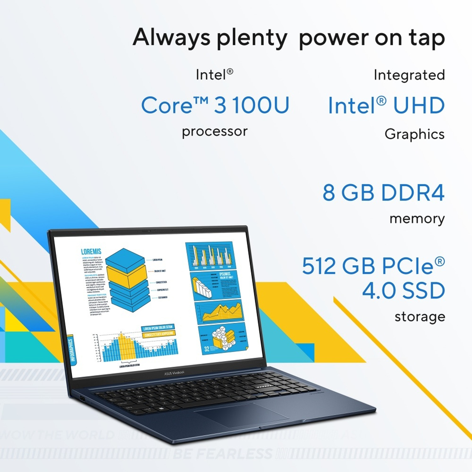 Image of ASUS Vivobook 15 (2026) Intel Core 3 100U - (8 GB /512 GB SSD /Windows 11 Home) X1504VAP-IN006WS Thin and Light Laptop