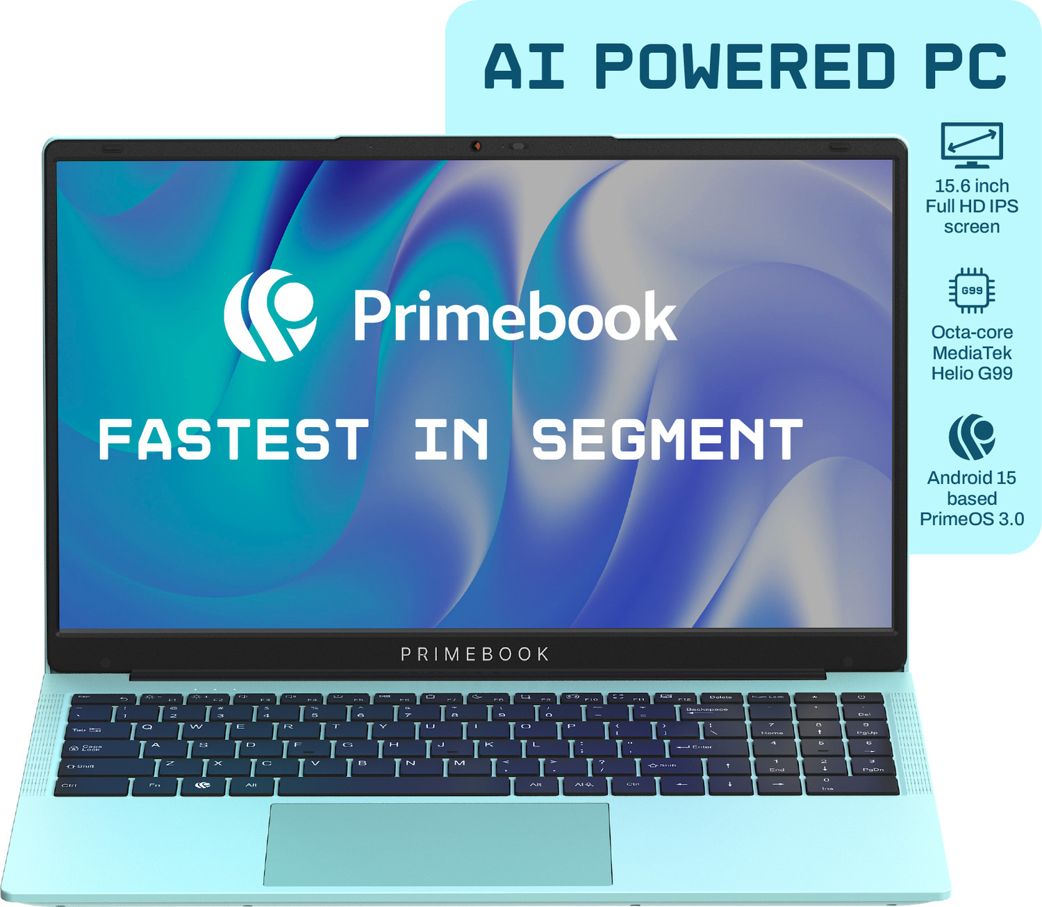 Image of Primebook 2 Max (2025) in-Built AI MediaTek Helio G99 (MT8781) - (8 GB /256 GB /Android 15) PBG9915256#317U Laptop