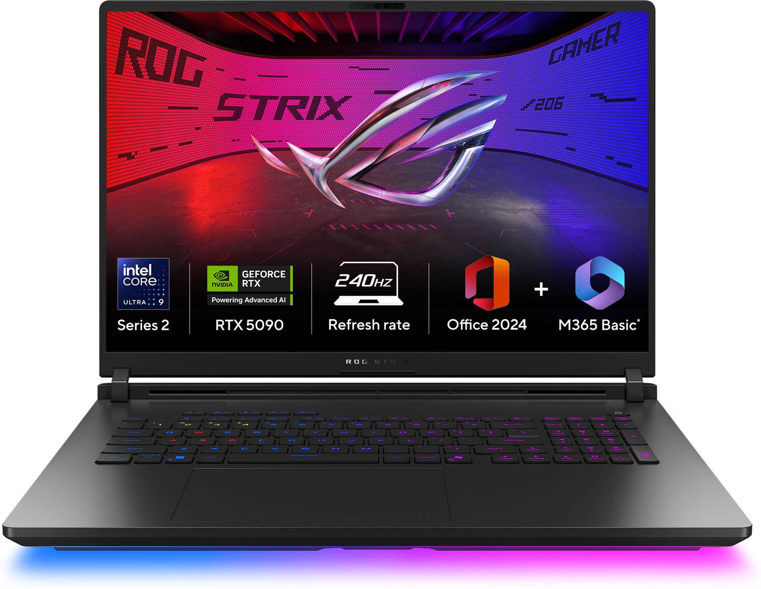 ASUS ROG Strix SCAR 18 (2025) AI PC with Office 2024 + M365 Basic* Intel Core Ultra 9 275HX - (64 GB/2 TB SSD/Windows 11 Home/24 GB Graphics/NVIDIA GeForce RTX 5090/240 Hz/175 W) G835LX-SA187WS Gaming Laptop