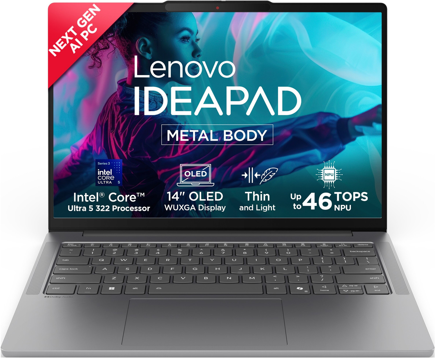 Image of Lenovo IdeaPad Slim 5 (Gen 11) Next-Gen AI PC Intel Core Ultra 5 Series 3 322 - (16 GB /512 GB SSD /Windows 11 Home) IdeaPad Slim 5 14IPH11 Thin and Light Laptop