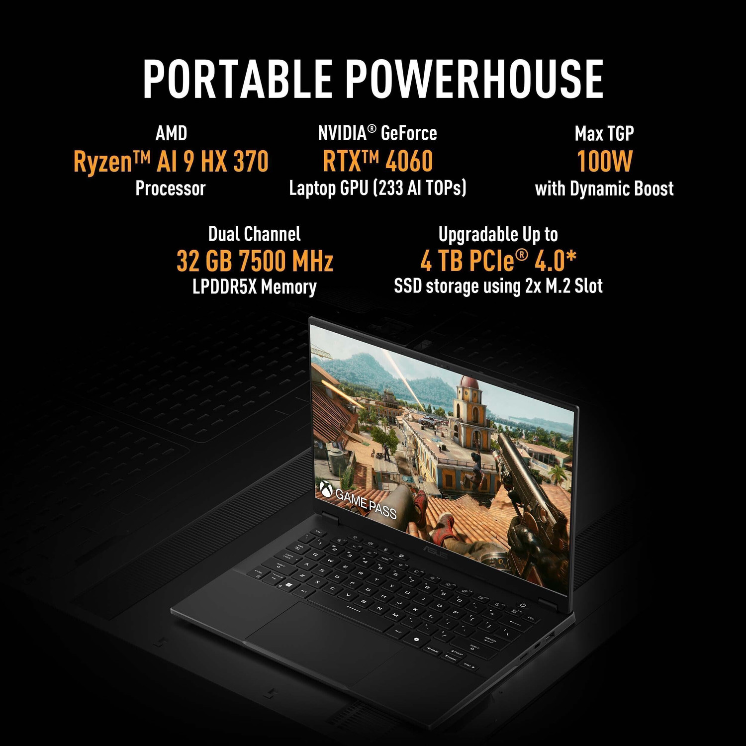 Image of ASUS TUF Gaming A14 (2024) - AI PC, AMD Ryzen AI 9 12 Core HX 370 - (32 GB /2 TB SSD /Windows 11 Home /8 GB Graphics /NVIDIA GeForce RTX 4060 /165 Hz /100 W) FA401WV-RG037WS Gaming Laptop