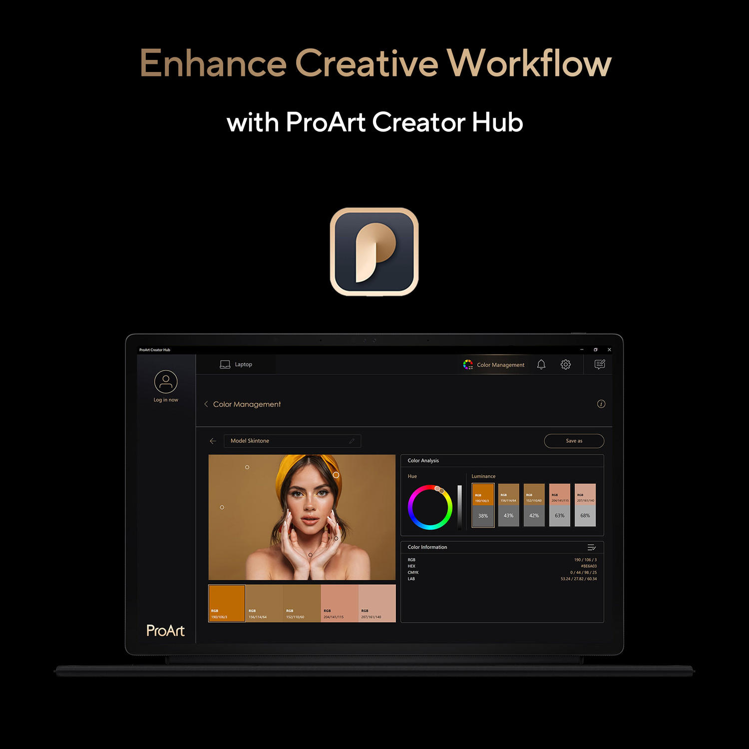 Image of ASUS ProArt P16 (2026) for Creator with Touch Screen,AI PC AMD Ryzen AI 9 12 Core 370HX - (32 GB /1 TB SSD /Windows 11 Home /16 GB Graphics /NVIDIA GeForce RTX 5080 /120 Hz) H7606WW-SE066WS Gaming Laptop