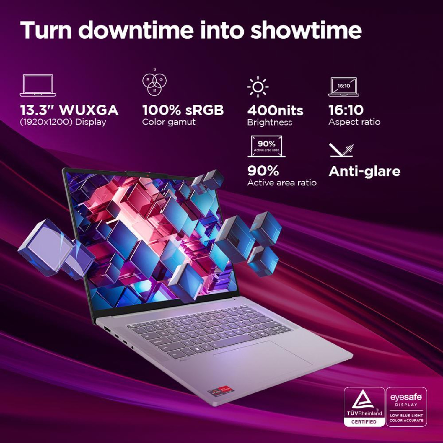 Image of Lenovo AMD Ryzen 5 Hexa Core 7535HS - (16 GB /512 GB SSD /Windows 11 Home) IdeaPad Slim 5 13ARP10 Thin and Light Laptop