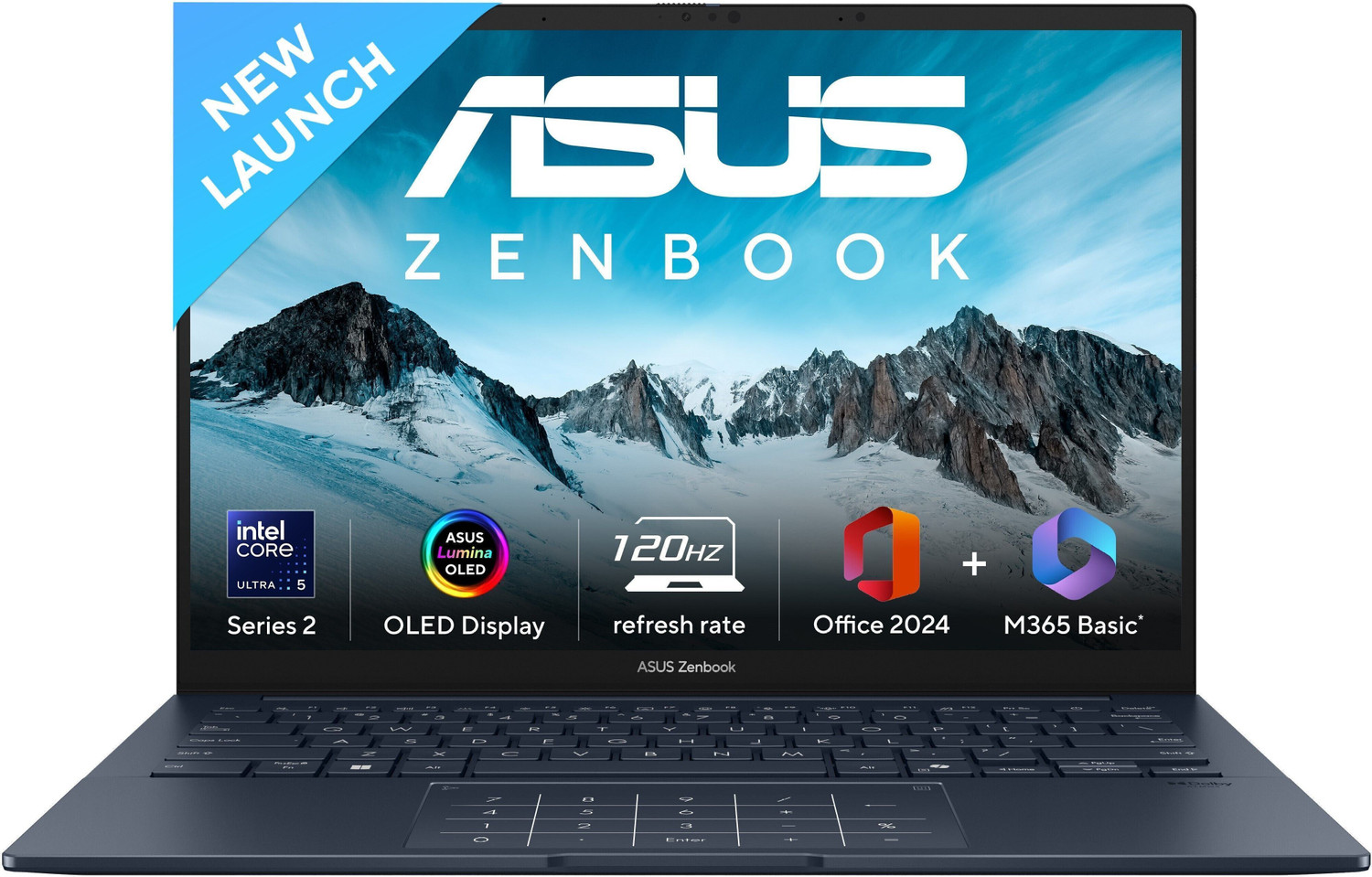 Image of ASUS Zenbook 14 OLED (2025) with Touch Screen, Backlit Keyboard, Full Metal Body, Intel Core Ultra 5 225H - (16 GB /1 TB SSD /Windows 11 Home) UX3405CA-PZ162WS Thin and Light Laptop